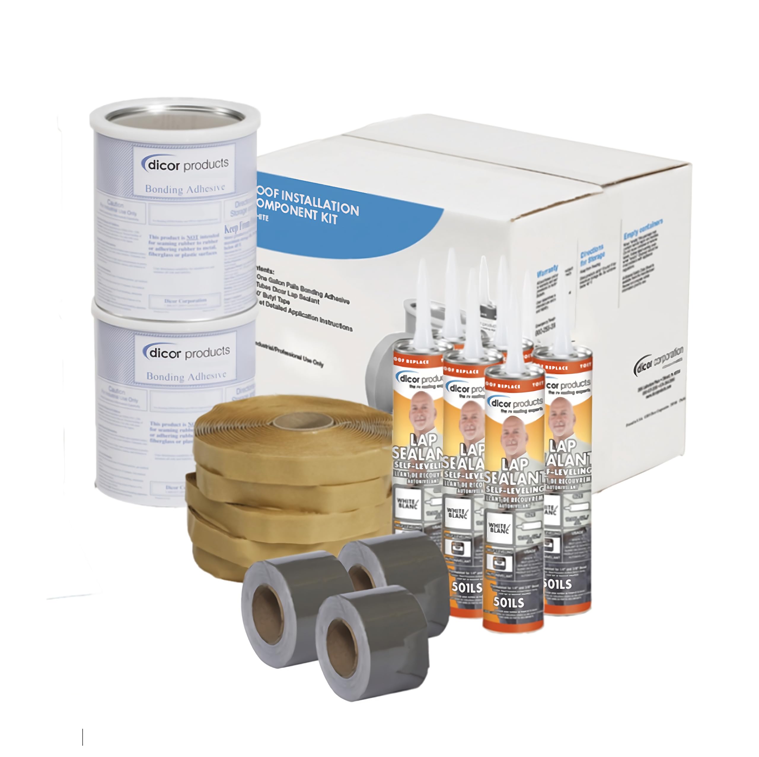 Tufflex PVC RV Roofing Installation Kit Dicor 435-CK-W, White