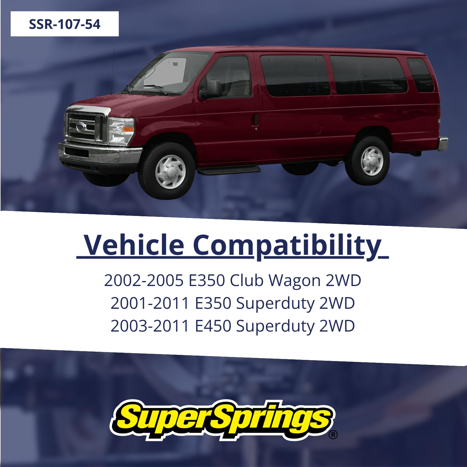 SumoSprings SSR-107-54 | Rear SumoSprings for Ford E-350|E-450, Yellow