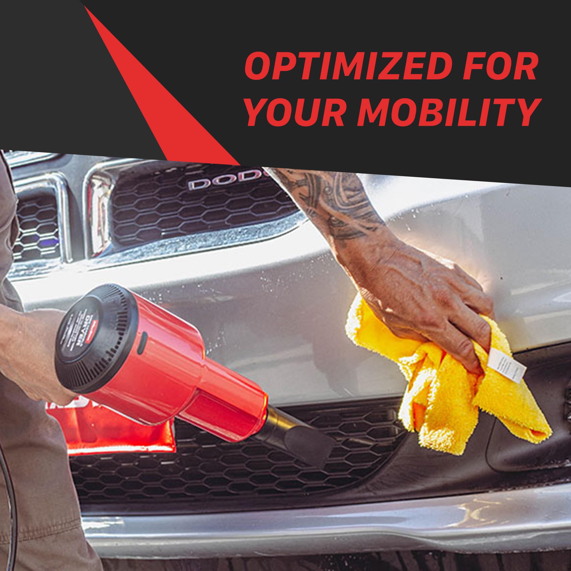 Maxshine Car Dryer Portable Air Blower with 2 Nozzles | Compact Handheld Power Blower for Car Drying, Cleaning, Detailing, Waxing & Coating | Ideal for Cars, Boats, Motorcycles, RVs & Home Use