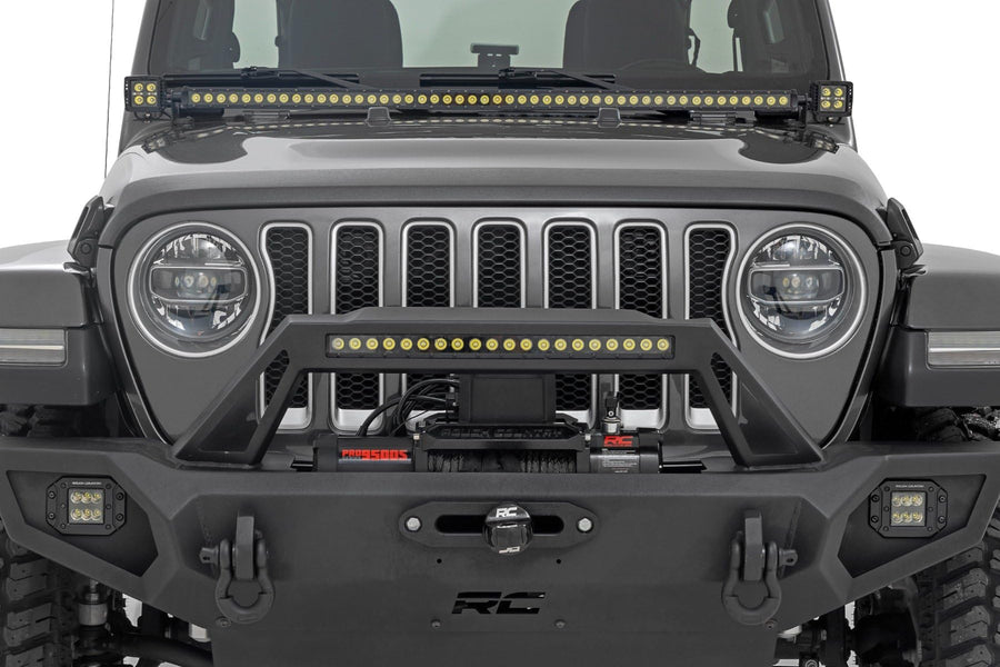 Front Hood Protector Rough Country for Jeep Wrangler JL/Unlimited (2018-2025) - High-Density Thermoplastic, UV-Resistant, Easy Install Trail Cladding