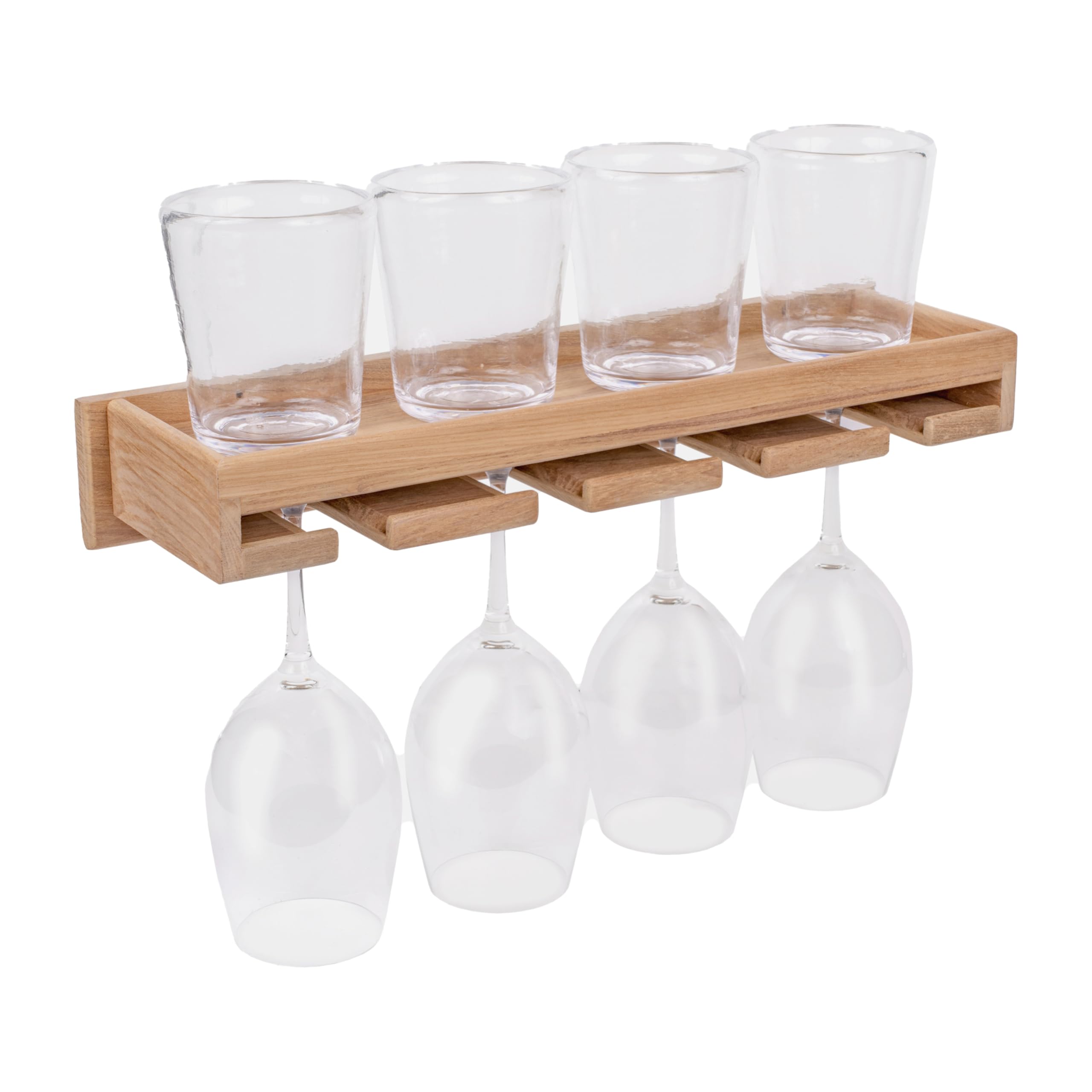 Teak Wine Glass Rack Whitecap 62426 with Shelf