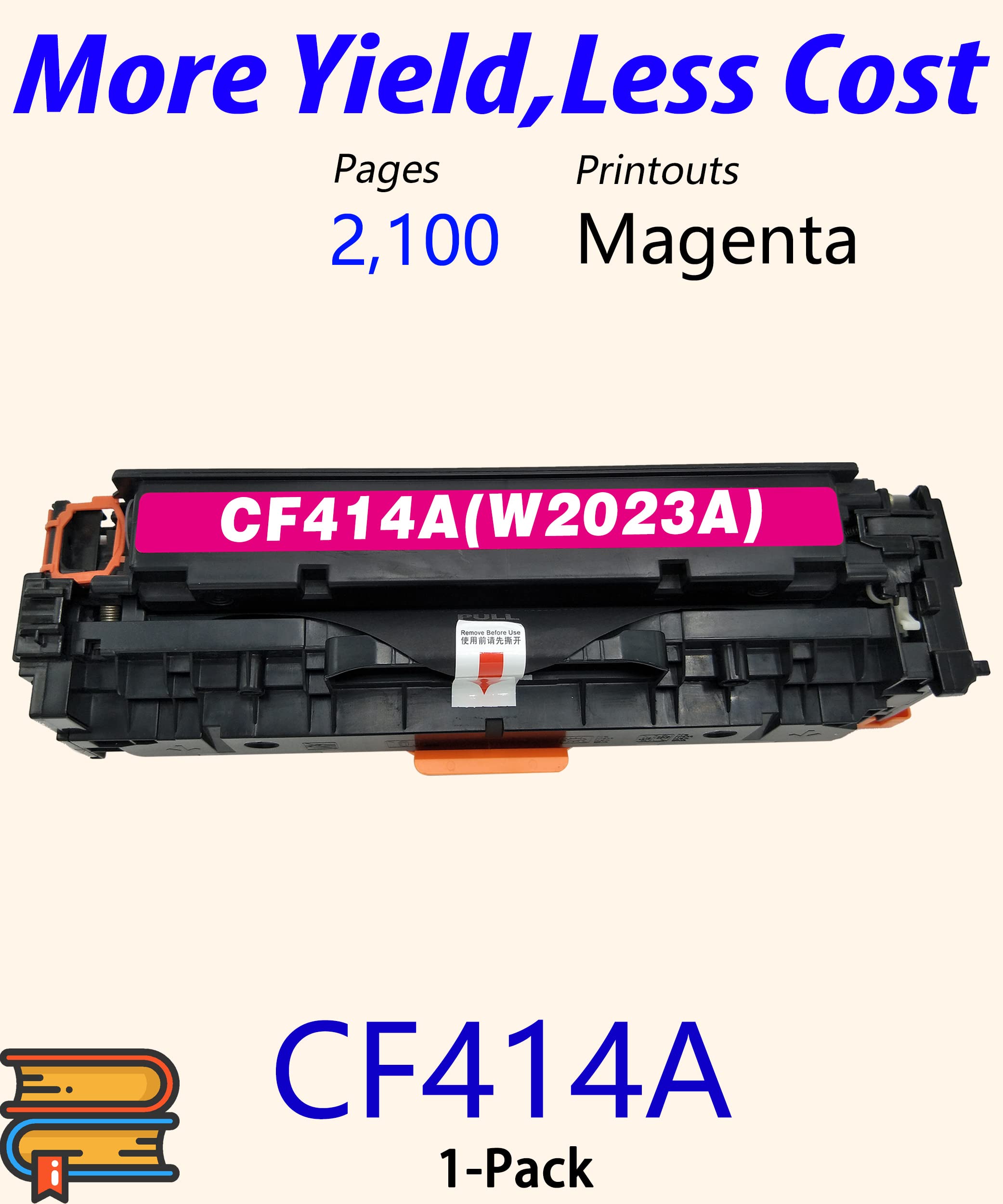 ColorPrint 1-Pack Compatible W2023A Toner Cartridge Replacement for CF414A 414A CF414 Work with Color Laser Jet Pro M454dw M454dn M479fdw M479fdn M479dw Printer (Magenta)