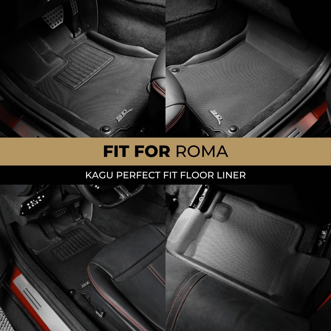 Custom Fit 3D MAXpider Kagu Floor Mat (Black) Compatible for Ferrari Portofino 2020-2021 / Portofino M 2022-2024 - Full Set