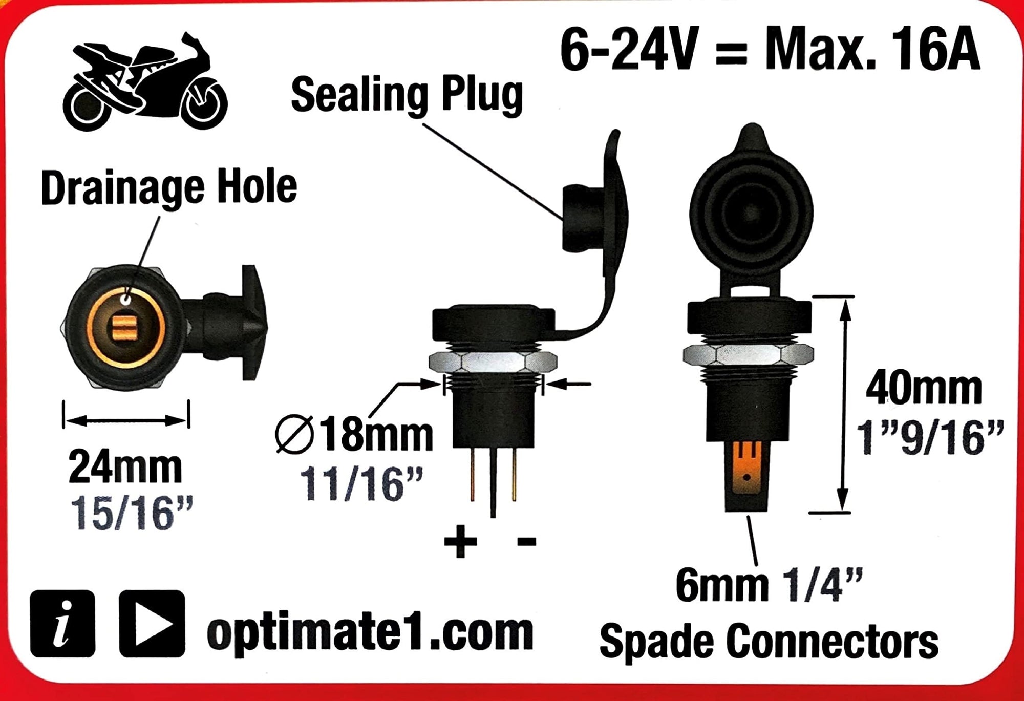 Optimate O8 Panel Mount Din Socket to SAE