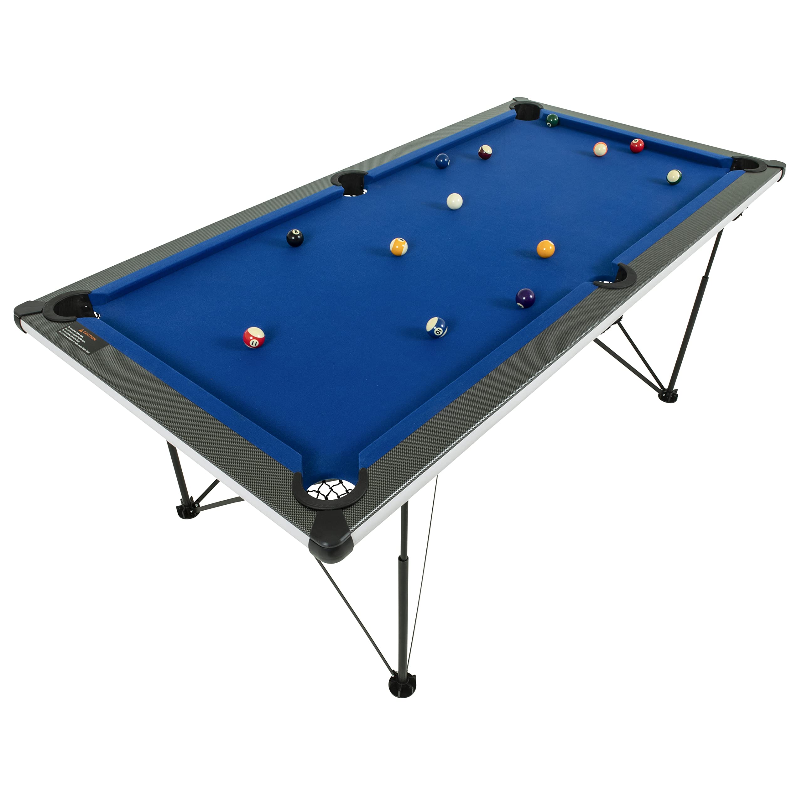 Portable Triumph Sports 6’ Pop Up Folding Pool/Billiard Table with Folding Legs, Instant Assembly and Accessories Included