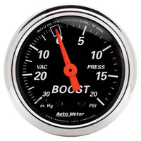 AUTO METER Mechanical Boost/Vacuum Gauge 1471 Designer Black Regular, 2.3125 in.