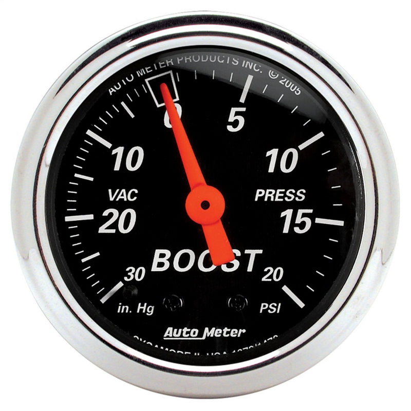 AUTO METER Mechanical Boost/Vacuum Gauge 1471 Designer Black Regular, 2.3125 in.