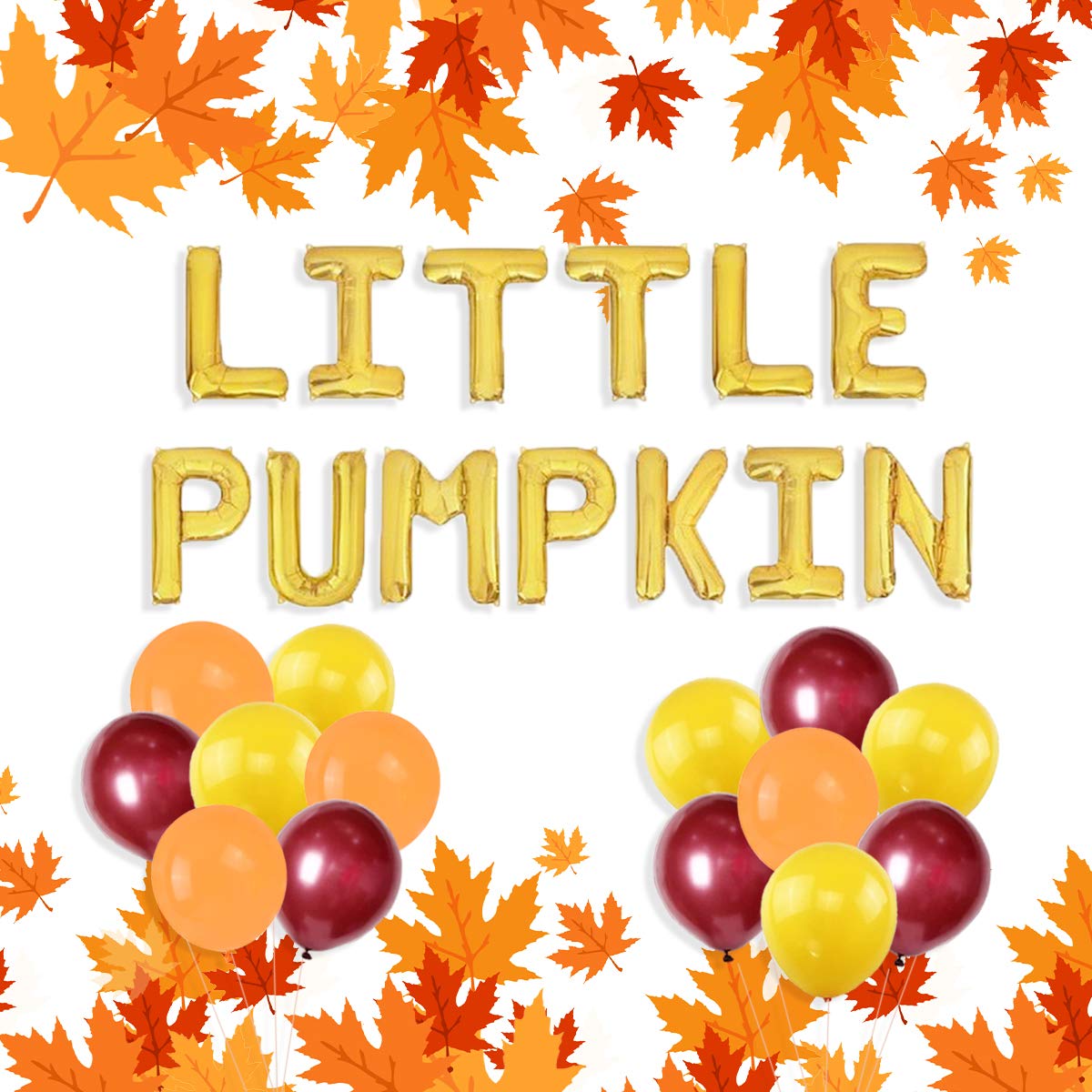 Baby Shower Decorations Little Pumpkin, 1st Birthday Party Decoration Balloons Banner for Thanksgiving Fall Theme Gender Reveal Decorations