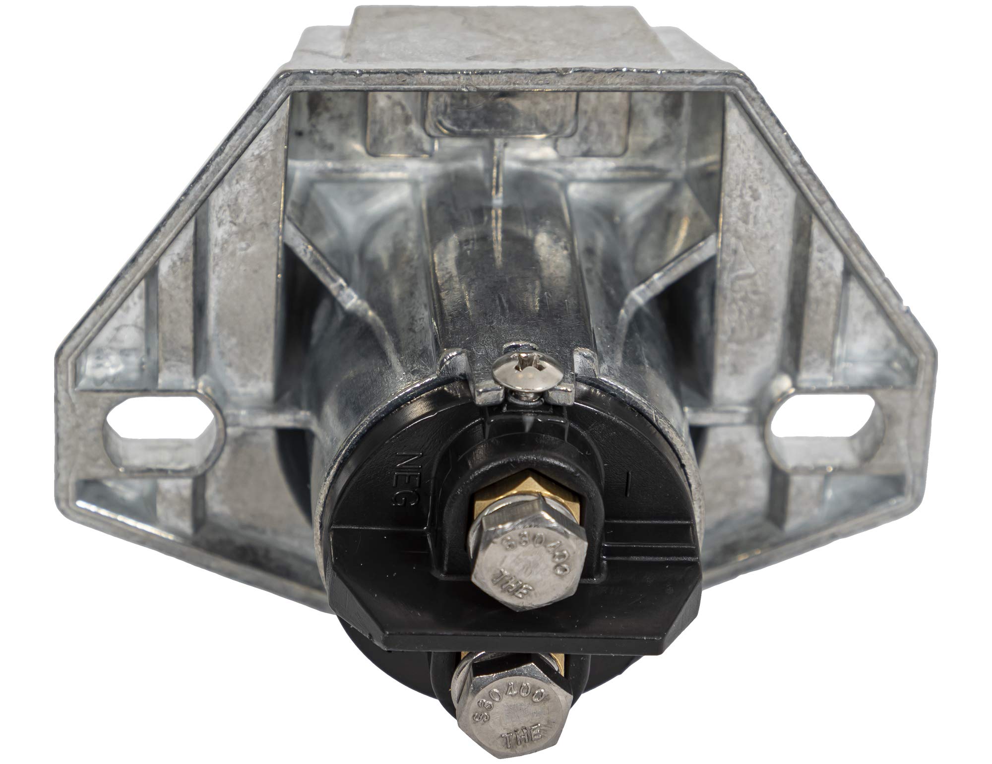 2-Way Buyers Products Die-Cast Zinc Trailer Connector -Truck Side - Vertical Pin Arrangement , White