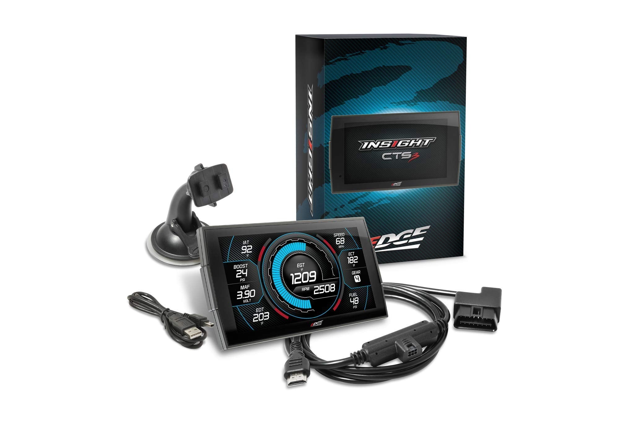 CTS3 Digital Gauge Edge Insight, Compatible with 1996 & Up OBD-II Vehicles. 84130-3