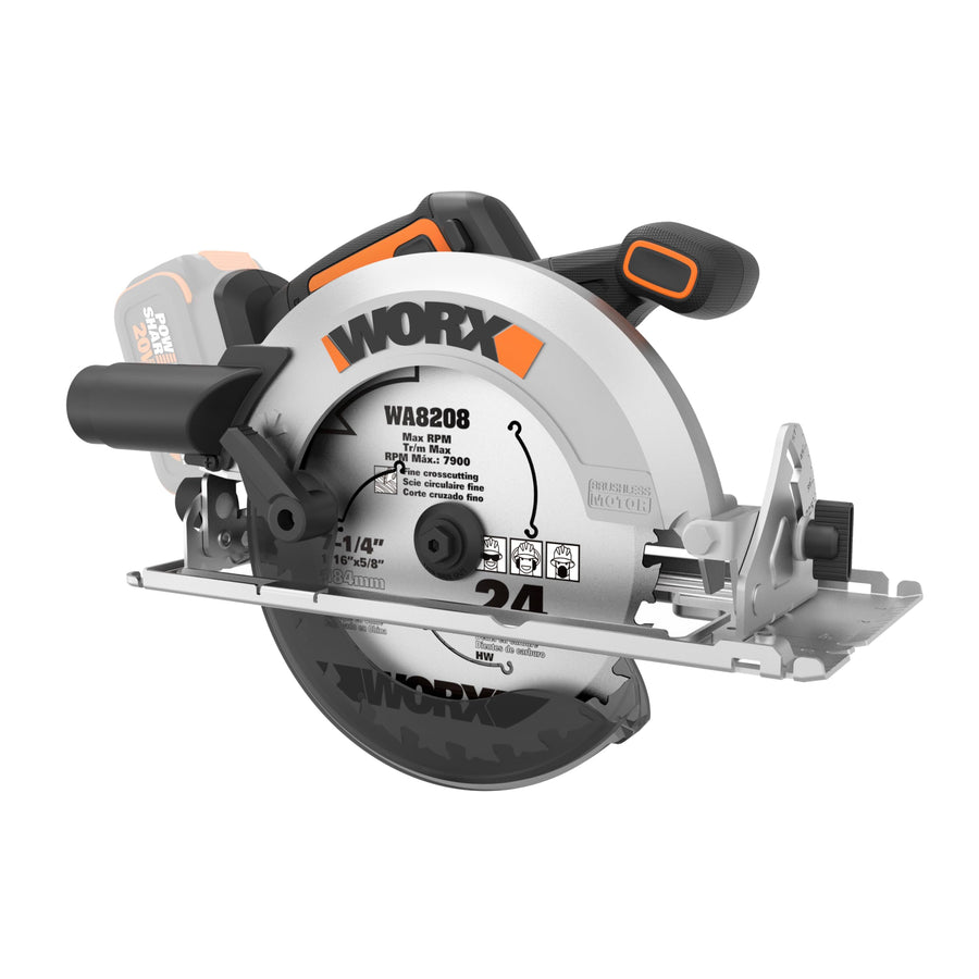 Worx WX520L.9 Nitro 20V Power Share 7.25" Cordless Circular Saw with Brushless Motor (Tool Only)