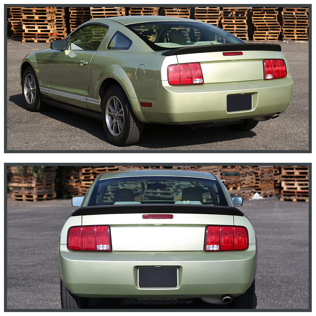 Matte Black Spec-D Tuning Ducktail Style ABS Rear Trunk Spoiler for 2005-2009 Ford Mustang GT500 Models
