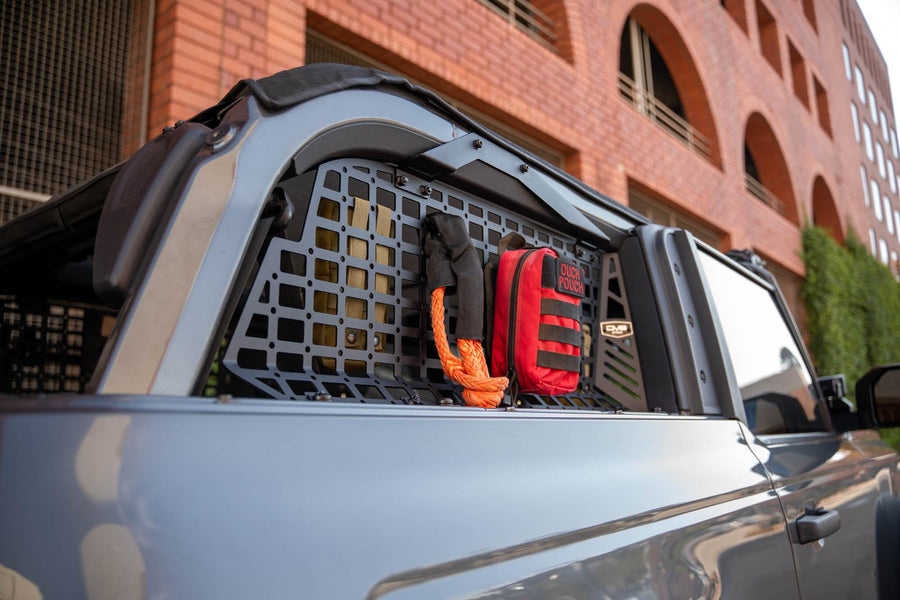 Rear Window Pocket Molle Panels DV8 Offroad for 2021-2025 Ford Bronco 2-Door | Wide Range of Mounting Options | Rigid Fitment | M6 Slots for Carriage Bolt Mounting | Fully Bolt-On Install | 3mm Steel