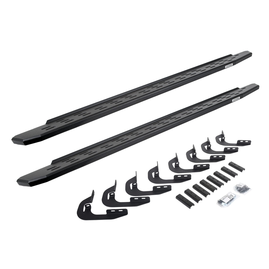 RB30 Slim Go Rhino Running Boards & Brackets | Galvanized Steel, Textured Black | 69613157SPC | Fits 2021-2025 Ford Bronco 2-Door (Excludes Bronco Sport)