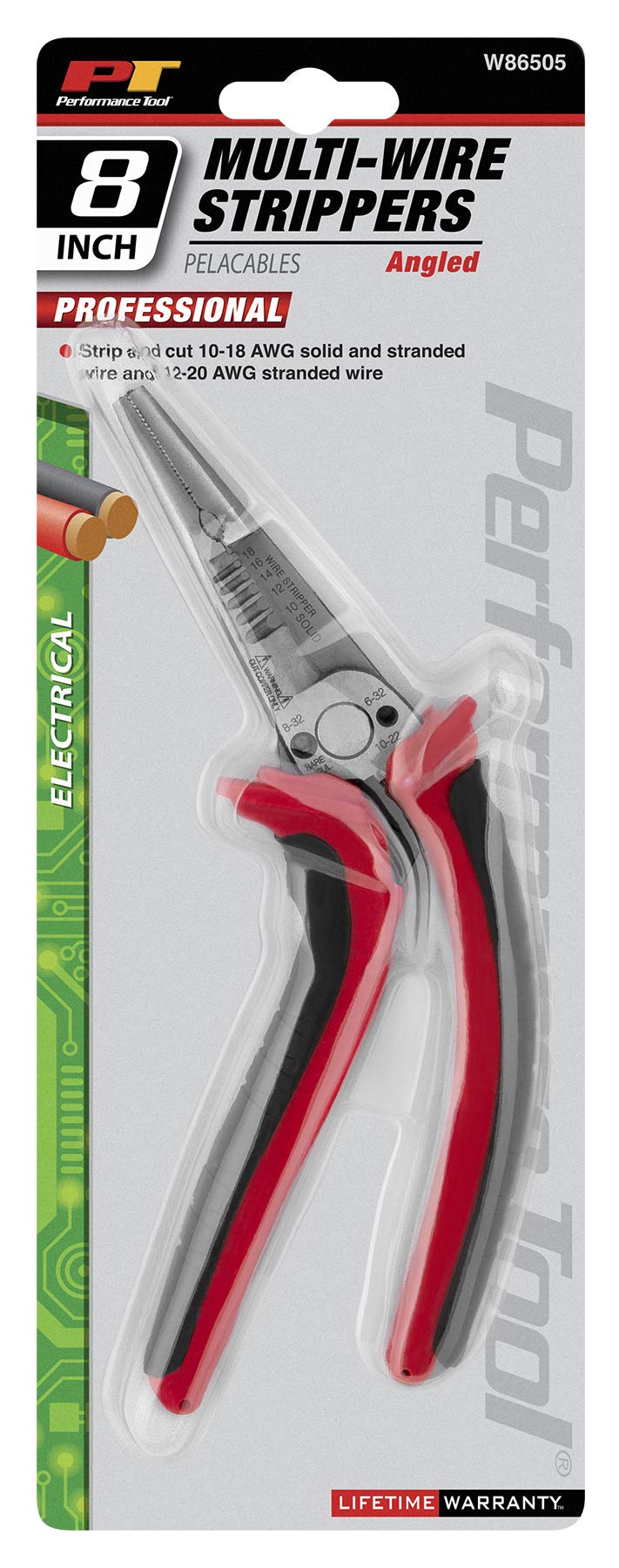 8 Inch Performance Tool W86505 Multi-Wire Electrical Tool - Cut, Strip, Crimp, Twist, and Shear with Ease