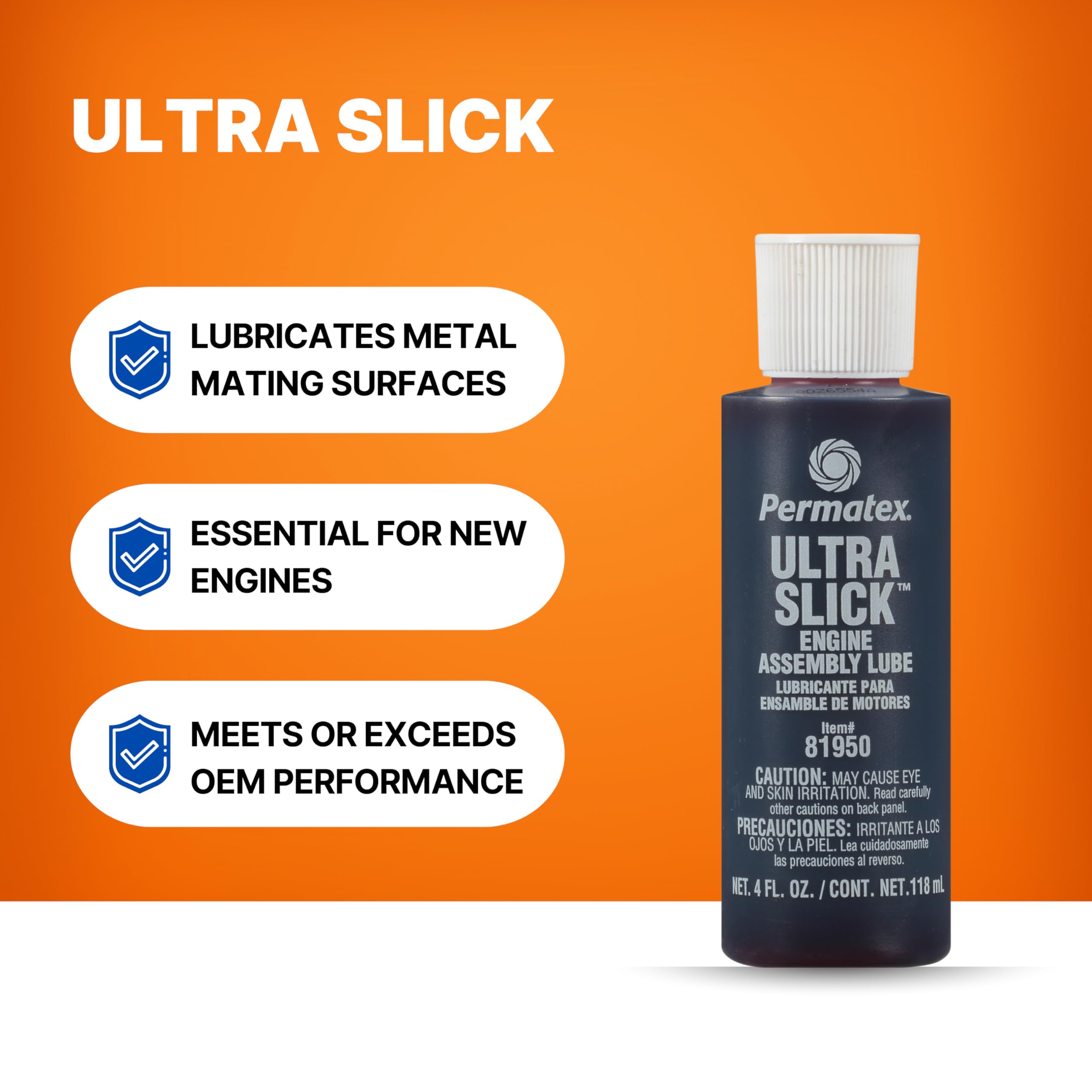 Ultra Slick Permatex Engine Assembly Lube, 4 oz. , Red