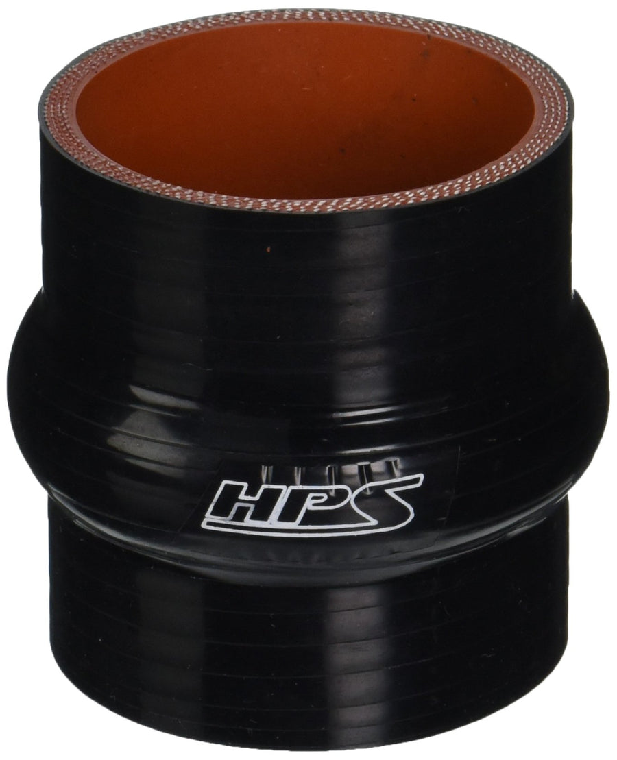 HPS HTSHC-238-BLK High Temperature Silicone 4-ply Reinforced Straight Hump Coupler Hose, 85 PSI Maximum Pressure, 3" Length, 2-3/8" ID, Black