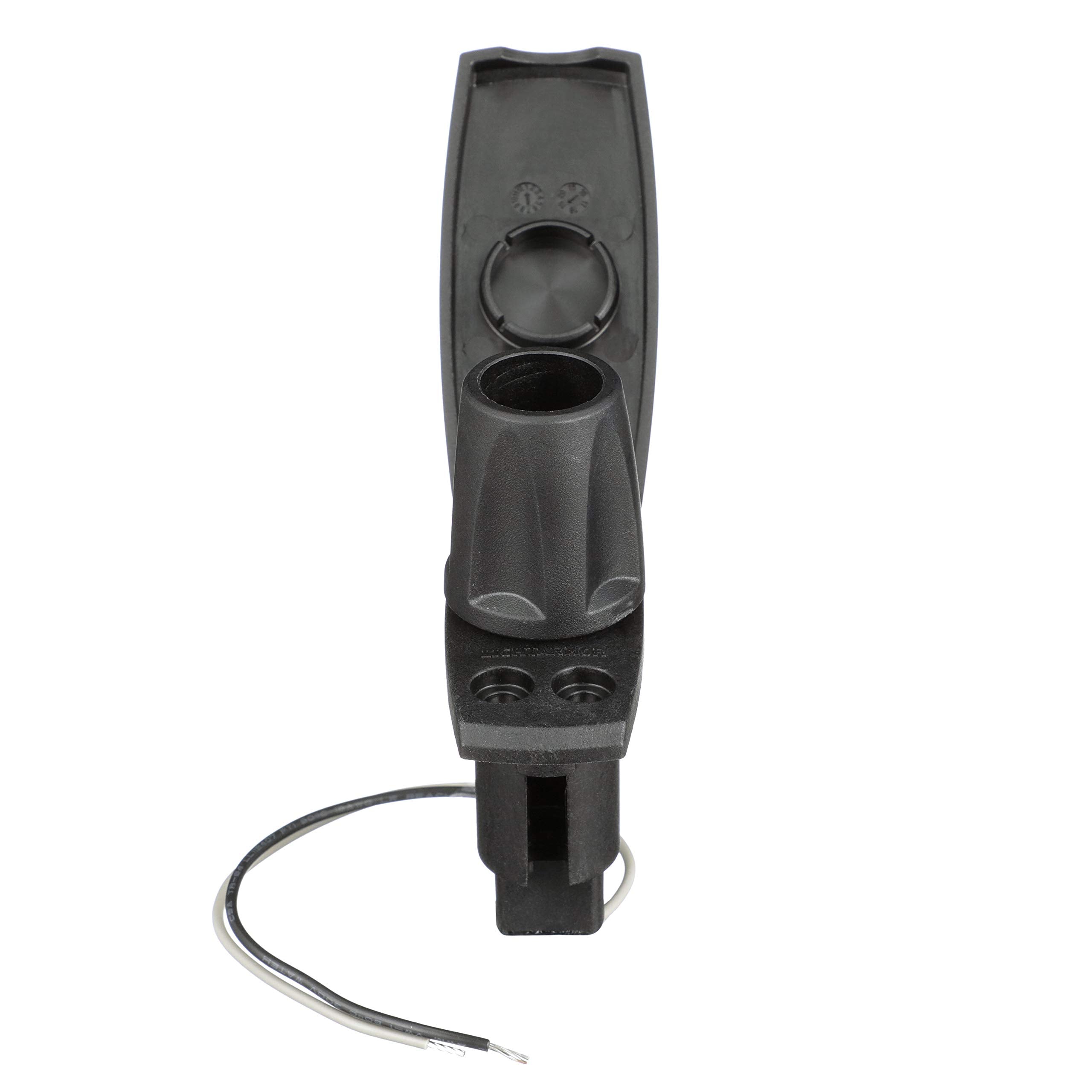 LightArmor™ 910V Series Attwood Rectangle Plug-in Light Base — for All-Around Pole Light, 2-Pin, Black Composite Cover