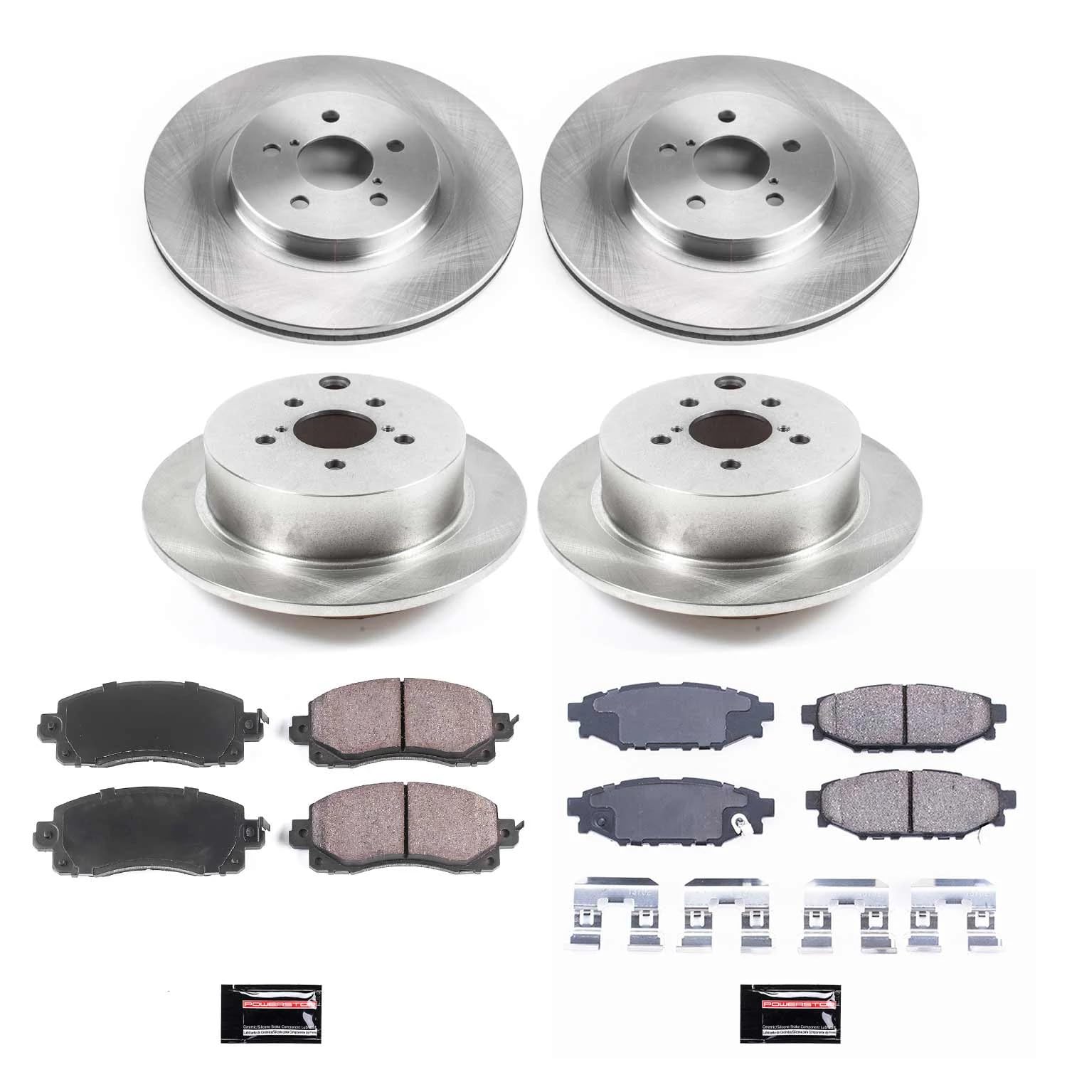 Brake Kit Power Stop For 2018-2022 Subaru Crosstrek | 2017-2022 Subaru Impreza [Models with 294mm Front Discs] Autospecialty Front and Rear Replacement Brake Rotors & Ceramic Brake Pads KOE7927