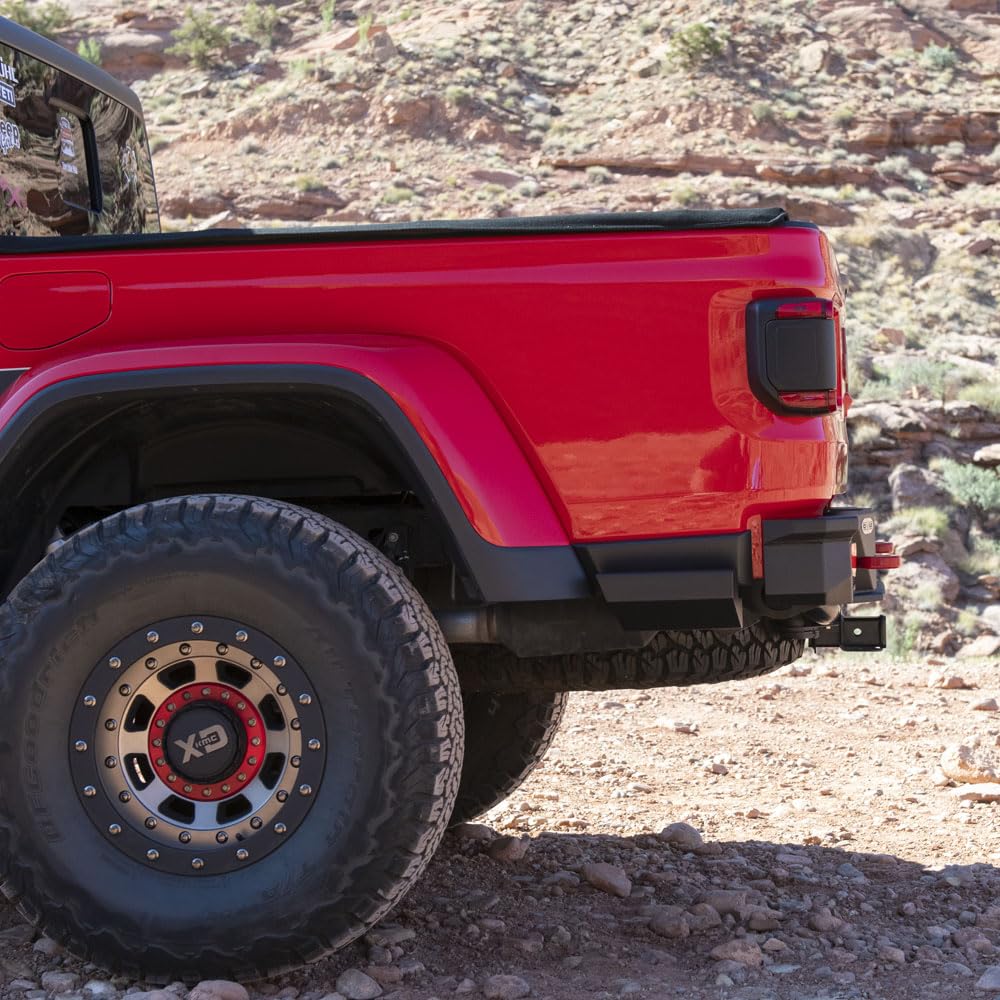 Full Rear Bumper Rock Slide Engineering for Jeep Gladiator 2020-2025 No Tire Carrier RB-F-101-JT