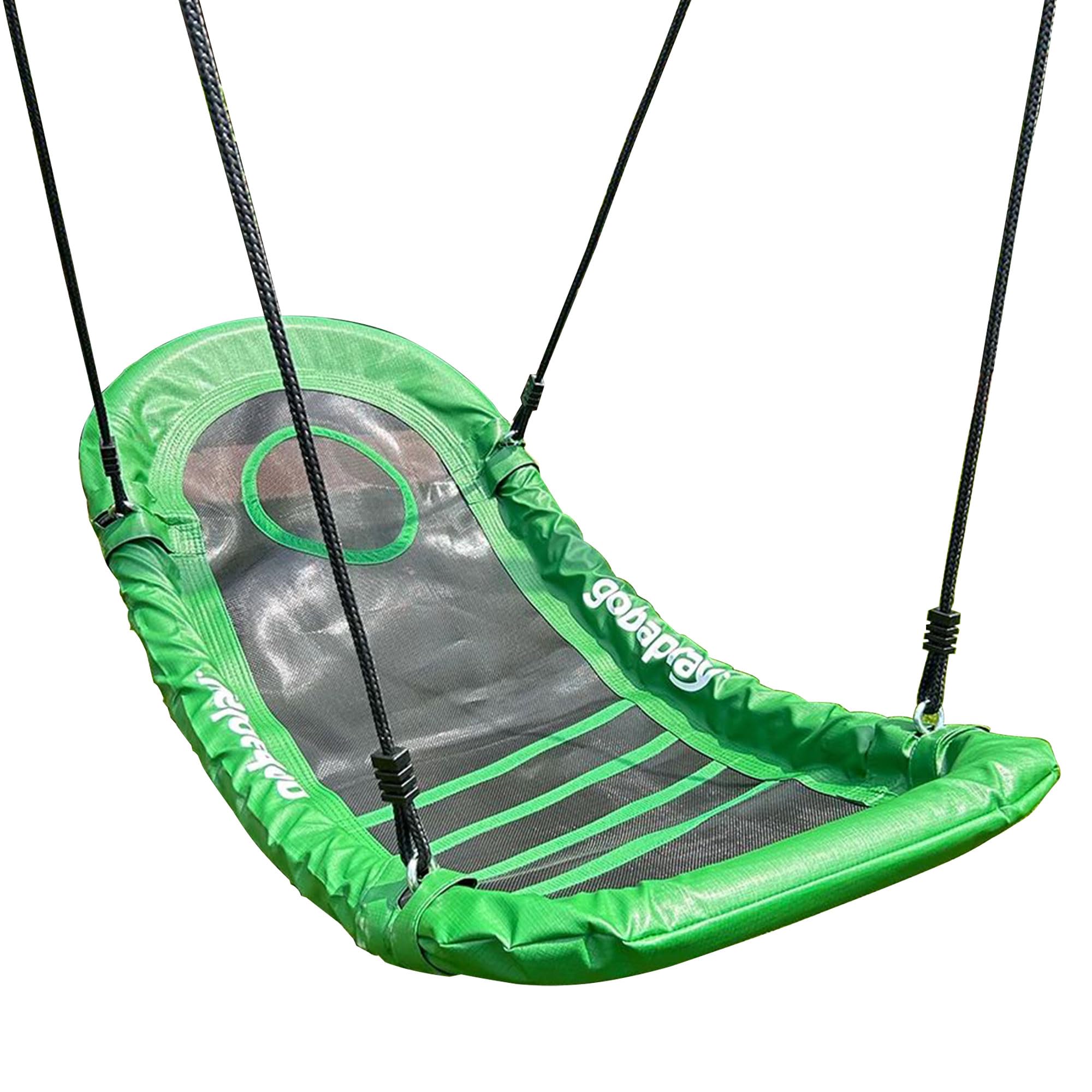 FlyMax Gobaplay Boat Tree Swing, 53" x 25" Outdoor Platform Saucer Seat for Backyard Swing Set, Green - (Swingset Frame Not Included)