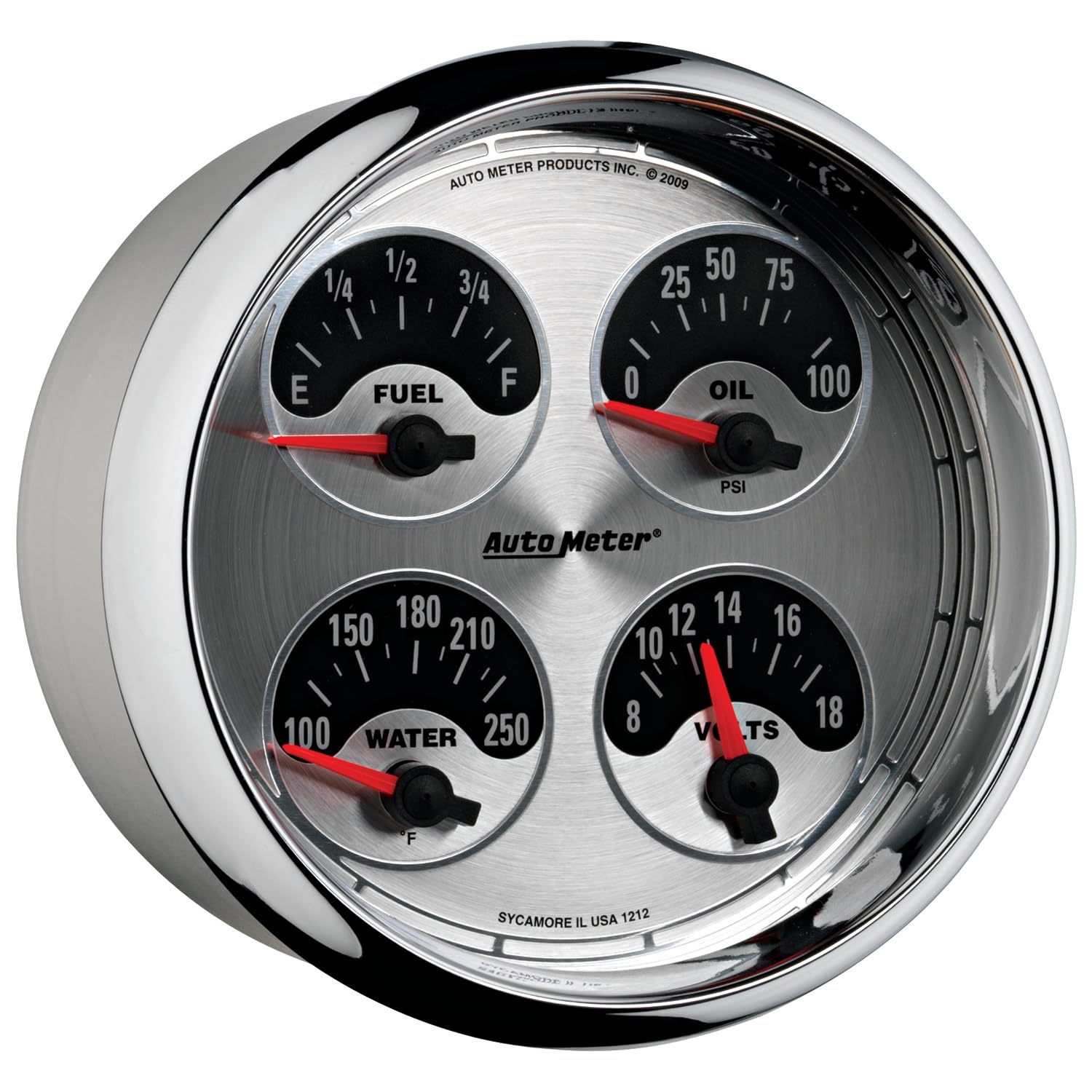 American Muscle Auto Meter 1212 5" Short Sweep Electric Quad Gauge