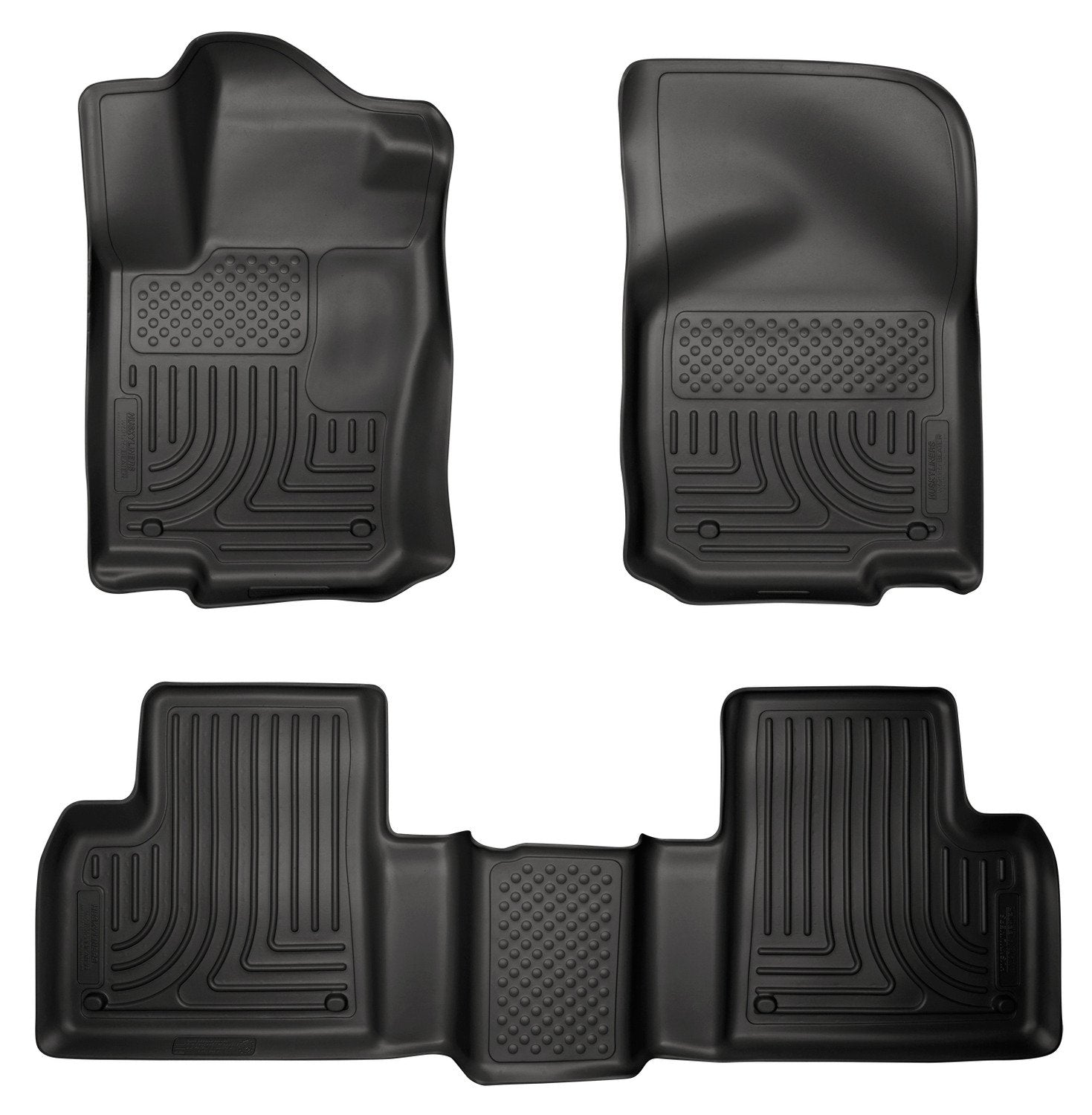 Weatherbeater Husky Liners Floor Mats | Fits 2012-2015 Mercedes-Benz ML350; 2013-2016 GL350 & GL450; 2016-2017 GLE300d & GLE400 and More (See Description) | Front & 2nd Row, 3-pc Black - 98981