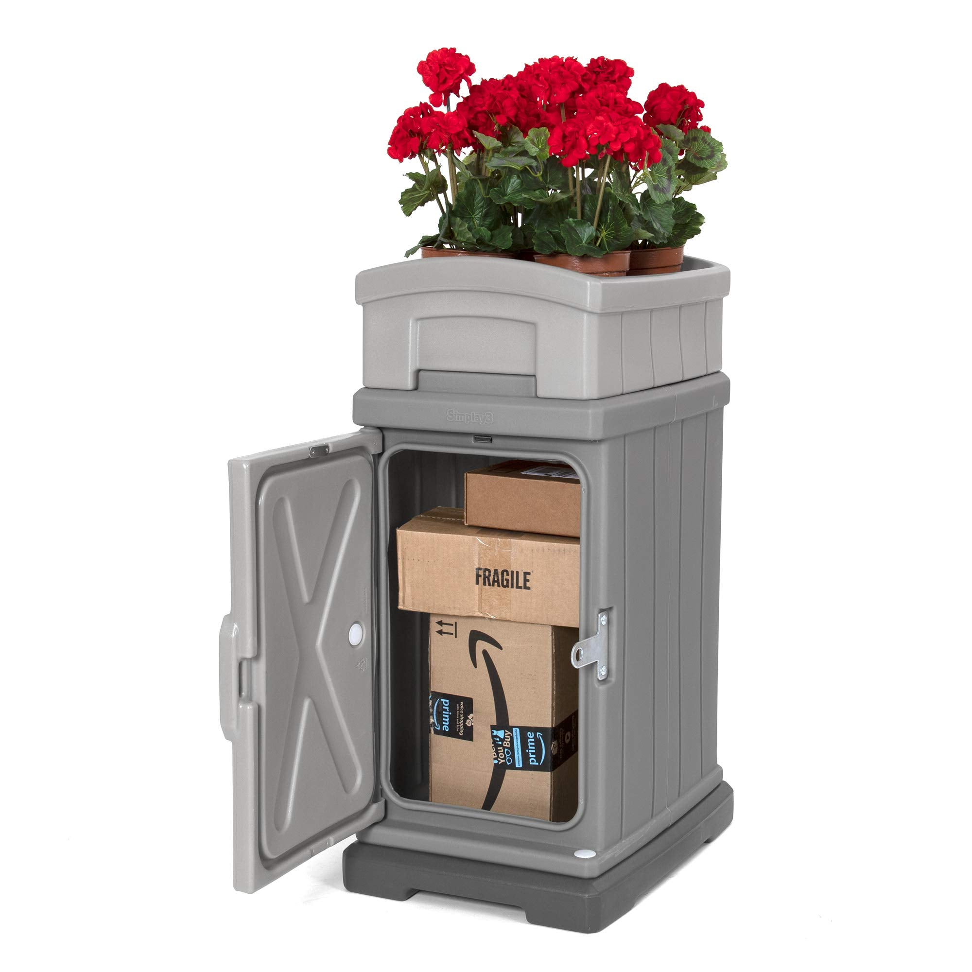 Simplay3 Delivery and Hide Away Storage Box - Secure Home Delivery Box for Packages Shipped to The Home 5 Cu. Feet, Gray