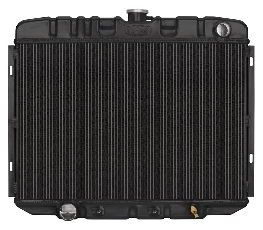 COLD - CASE Black Night Rider Series Cold Case Radiator, 25 in W x 21.25 in H x 3 in D, Passenger Side Inlet, Driver Side Outlet, Aluminum, Black Paint, Automatic
