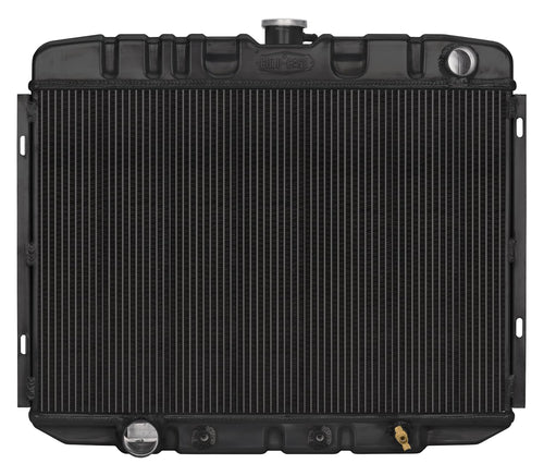 COLD - CASE Black Night Rider Series Cold Case Radiator, 25 in W x 21.25 in H x 3 in D, Passenger Side Inlet, Driver Side Outlet, Aluminum, Black Paint, Automatic