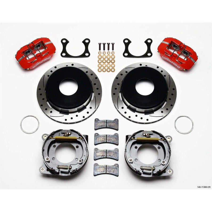 WILWOOD 11.00" P-Brake Kit,Drill-Red Big Ford 140-11388-DR 2.36" Offset, Currie