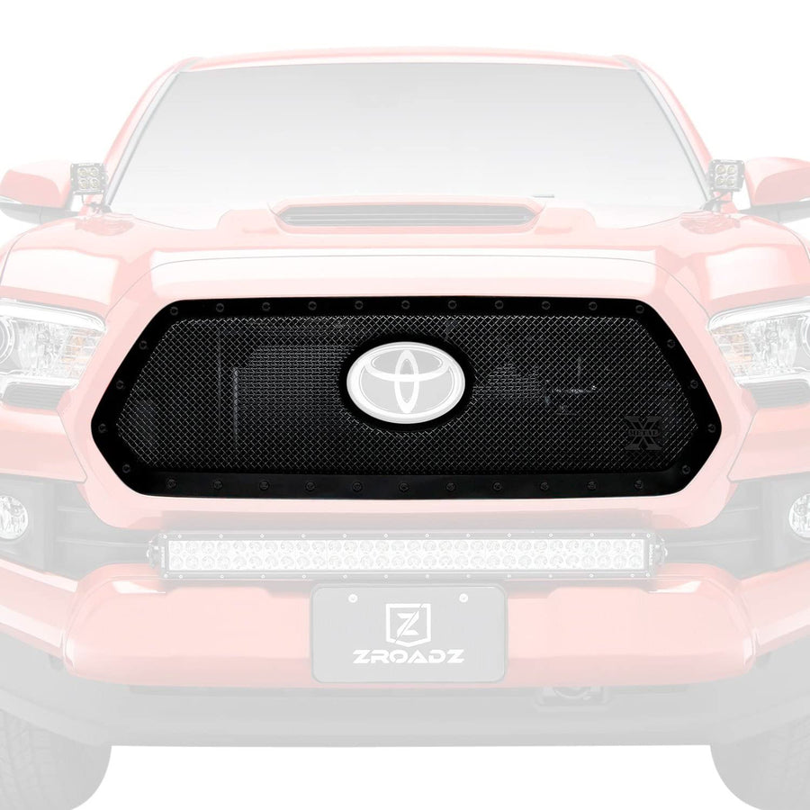 Stealth X-Metal Grille, 2018-2022 Tacoma, Black, 1 Pc, Insert, Black Studs, Does Not Fit Vehicles with Camera - PN #6719511-BR