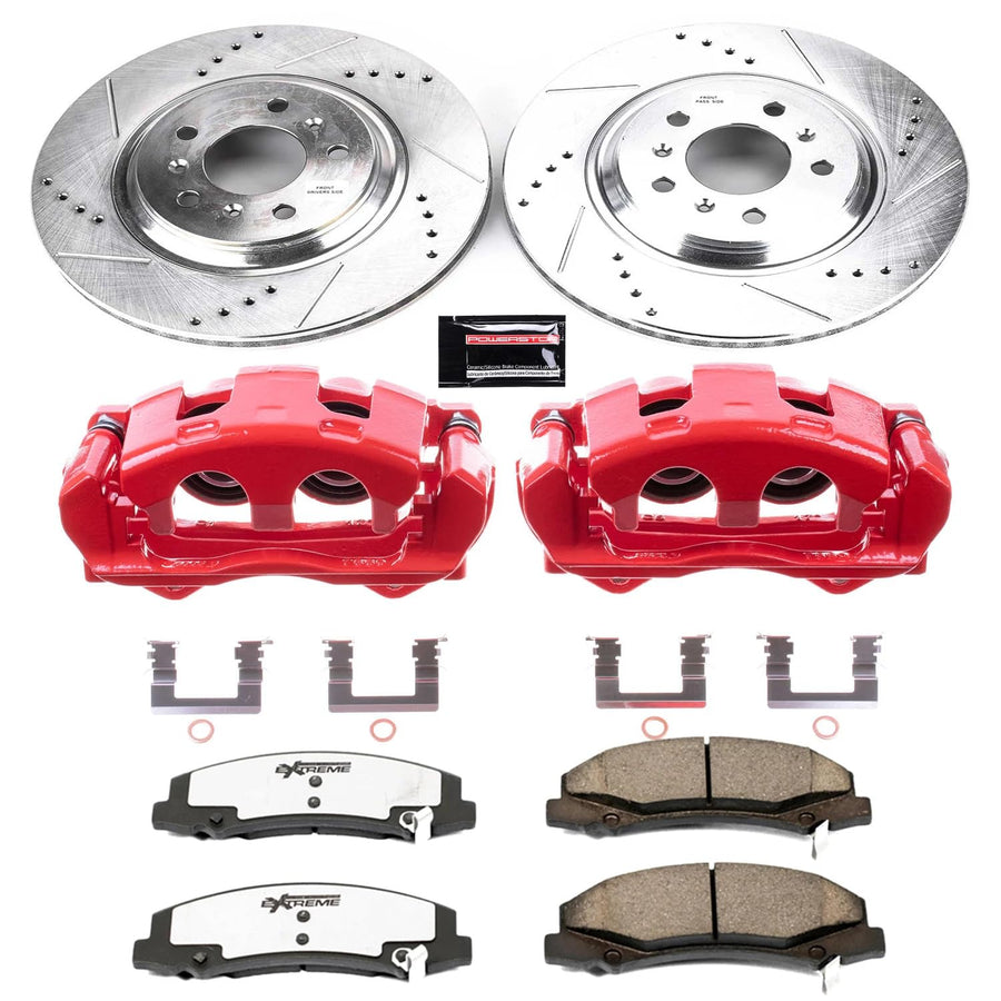 Power Stop Front KC4654-26 Z26 Street Warrior Brake Kit Buick Cadillac Chevy For Buick Allure, Buick LaCrosse, Buick Lucerne, Cadillac DTS, Chevy Impala, Chevy Impala Limited [Model Specific]