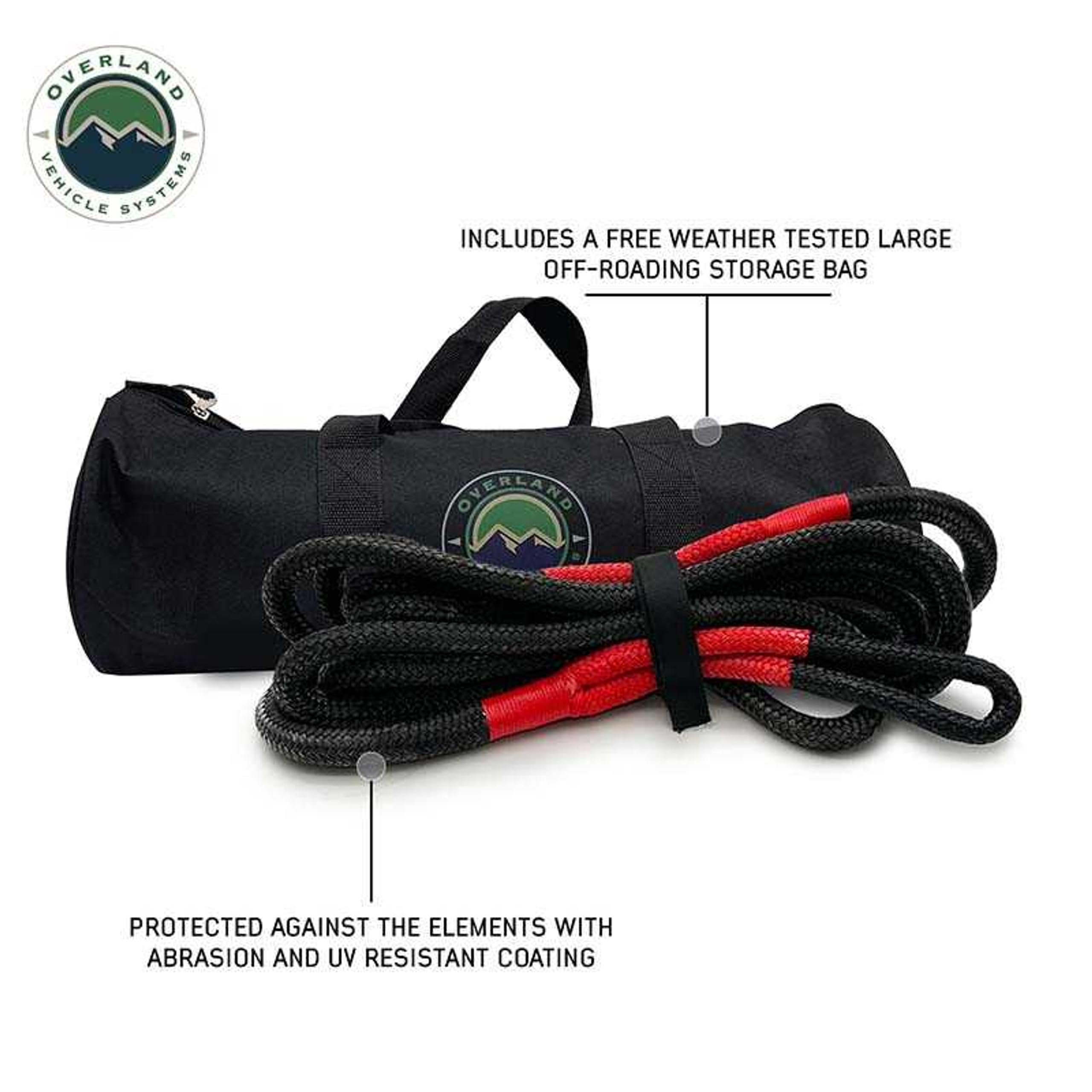 Kinetic Recovery Rope Overland Vehicle Systems Brute with 30% Stretch Storage Bag (5/8" Thick - 20 ft. Long)