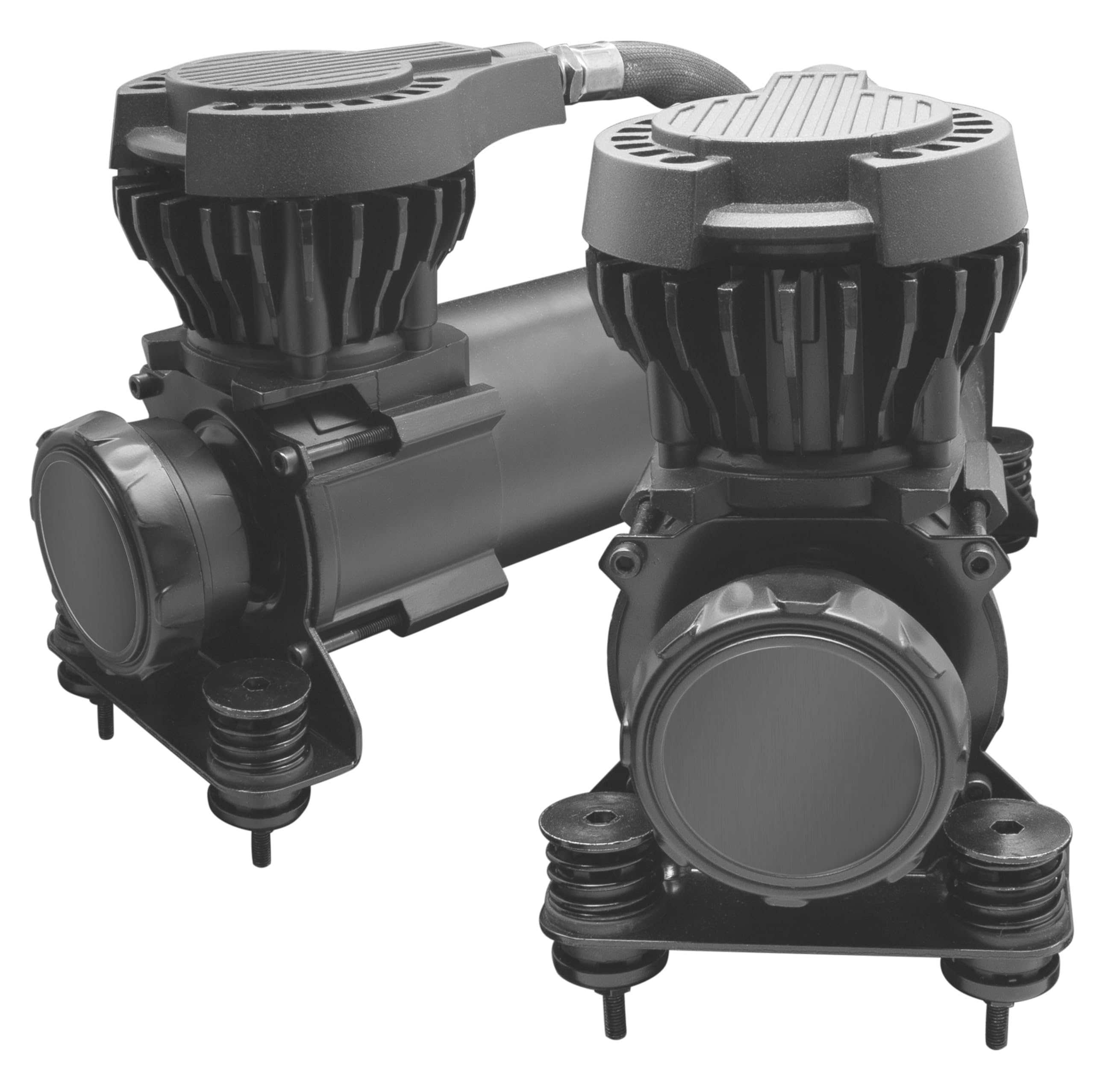 VIAIR 410 Dual Value Pack Stealth Series 200 PSI, Air Ride Suspension, Air Horns, 50% quieter, 100% duty @ 100 PSI, Black,41042