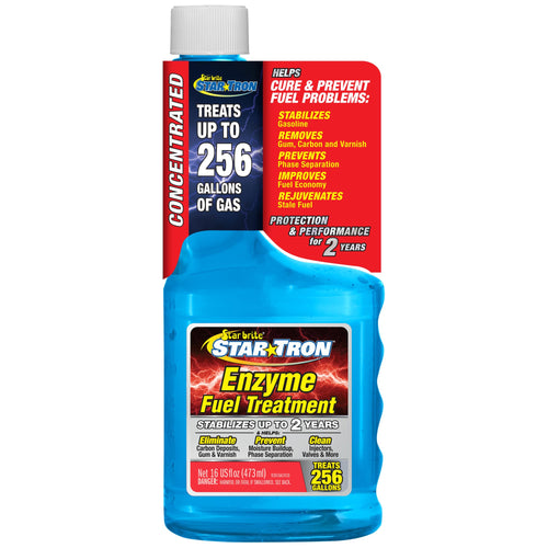 Star Tron Enzyme Fuel Treatment STAR BRITE - Concentrated Gas Formula - Treats 256 Gallons - 16 OZ (093016)