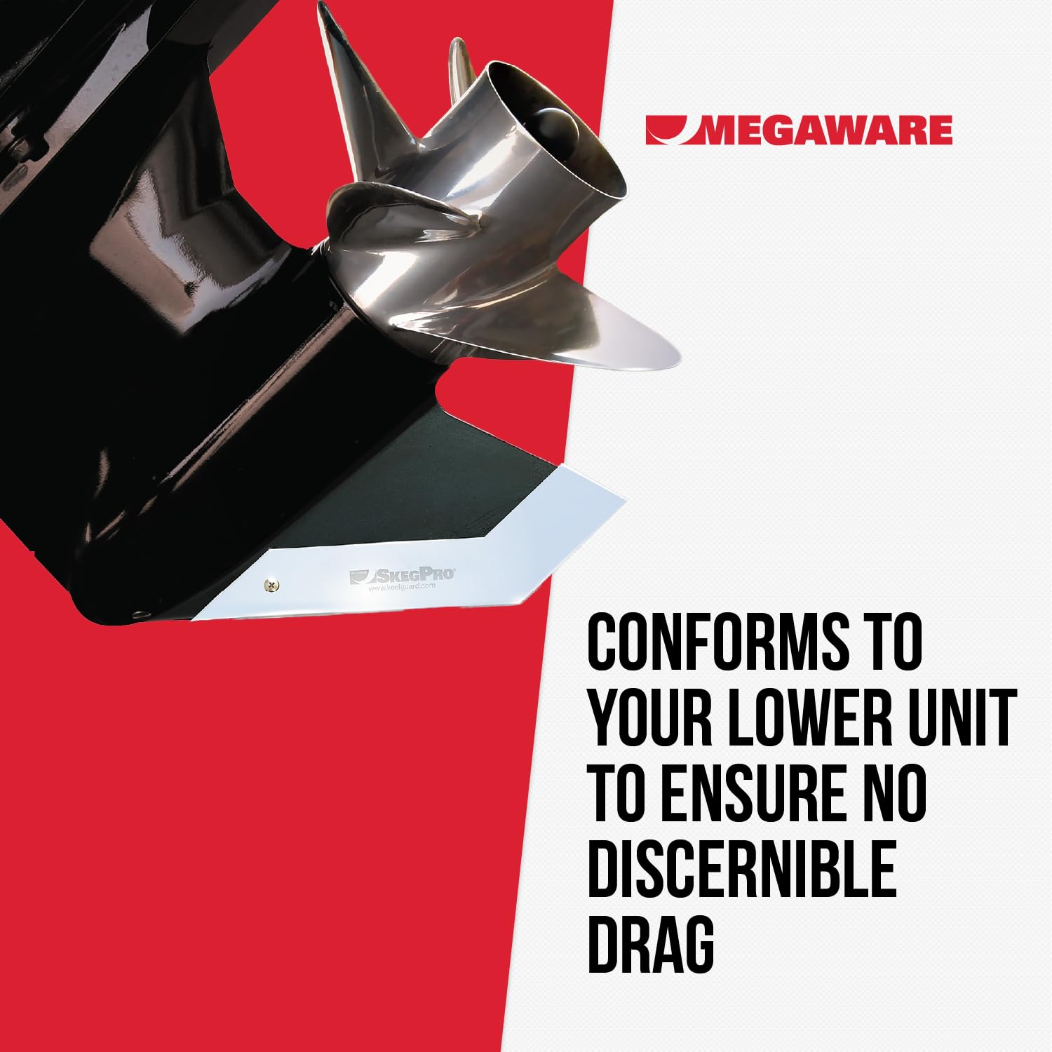 KEELGUARD MEGAWARE 663 SKEGPRO - Fits Yamaha 150-175hp 2 & 4 Str 1984-Present, 200hp 2.8L Inline-4 2012-Pres, 350 5.3L V8 2007-2019 Stainless Steel Skeg Protector Guard Against Damage