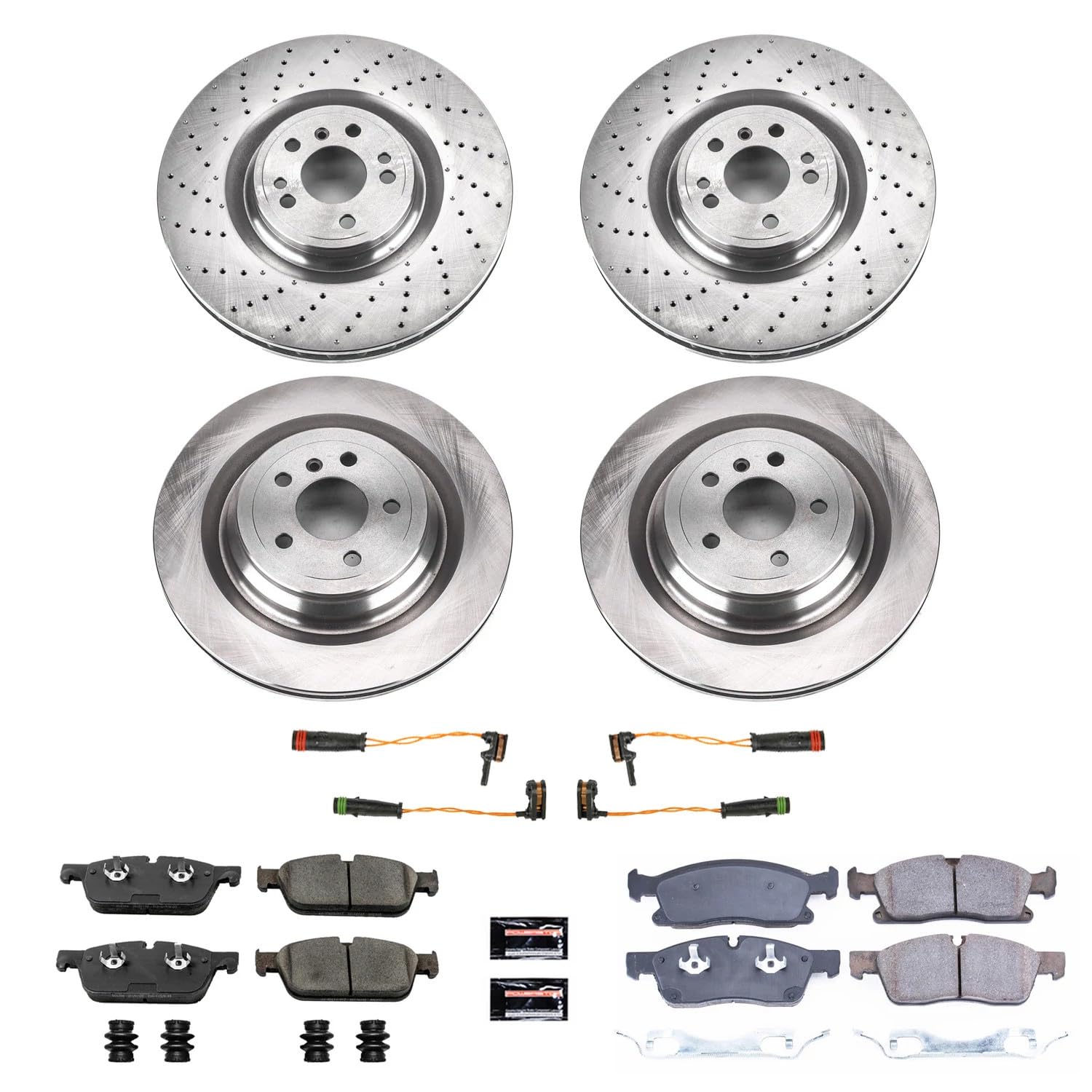 Power Stop KOE8354 Replacement Brake Kit-OE Front and Rear Brake Rotors & Ceramic Brake Pads For Mercedes GL450, Mercedes GL550, Mercedes GLE43 AMG, Mercedes GL [Model Specific]