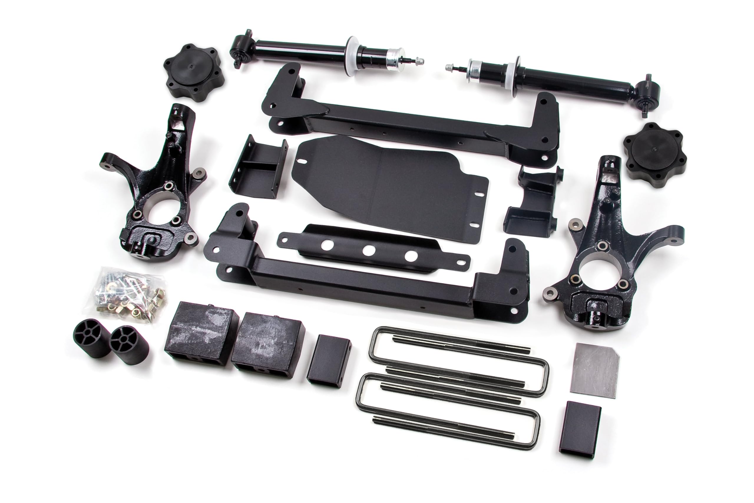 4.5 inch ZONE OFFROAD Full Strut Crossmember Lift Kit (F & R) Nitro Shocks | Compatible with Chevy Silverado/GMC Sierra 1500 4WD (2007-2013)