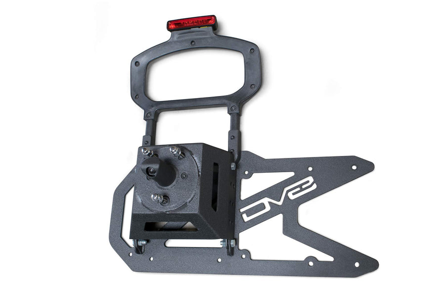 TCJL-01 | DV8 Offroad | Tire Carrier for 2018-Current Wrangler JL | Tailgate Mounted | Adjustable Tire Height | No Bumper Modifications Required | Relocated Factory Back Up Camera & 3rd Brake Light