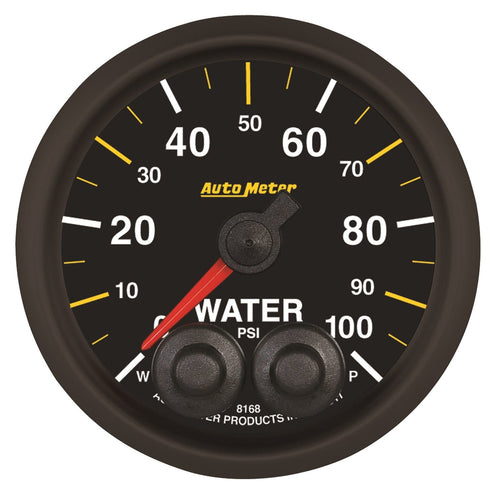 Gauge, AutoMeter 8168-05702 Water Press, 2 1/16", 100Psi, Stepper Motor W/Peak & Warn, Nascar Can