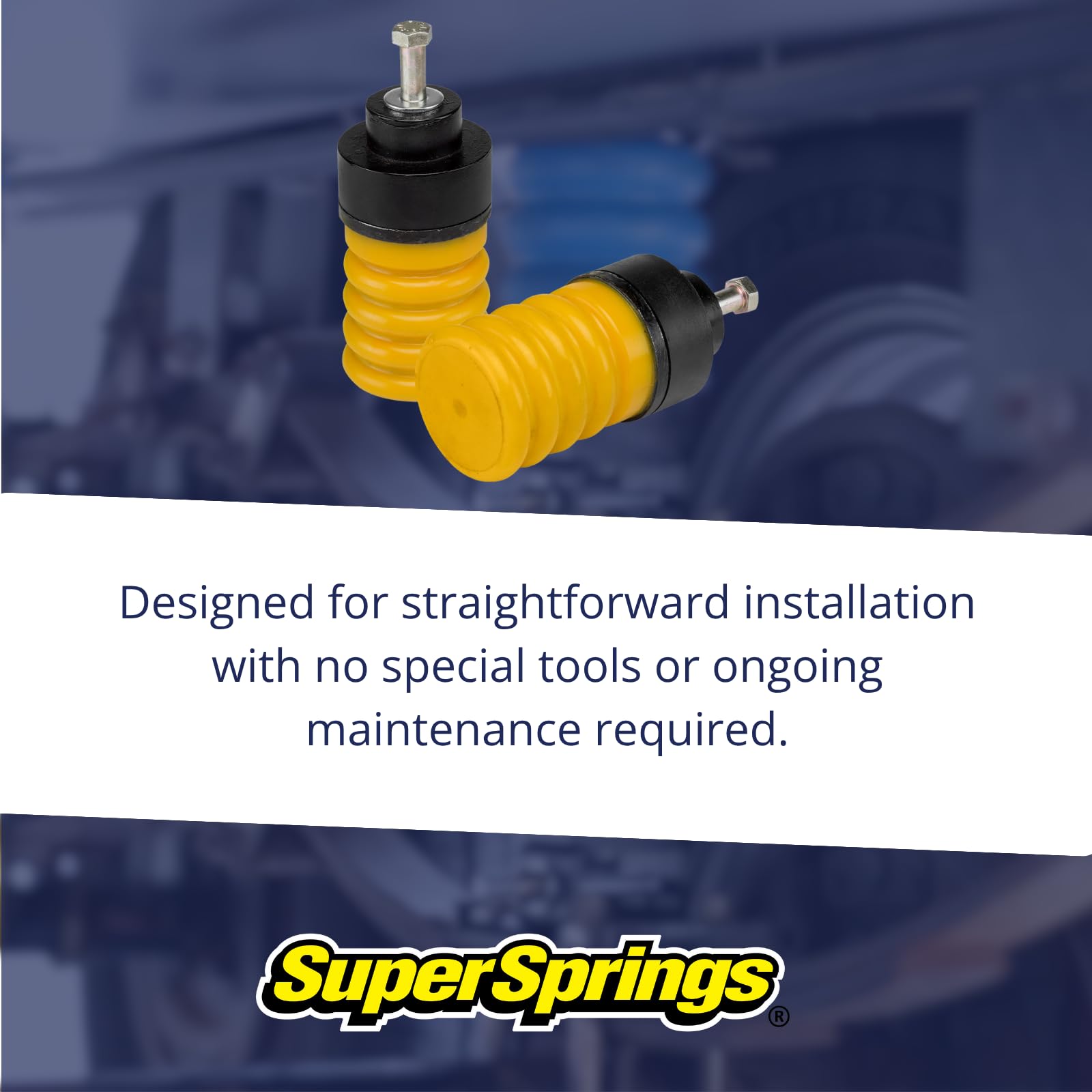 SumoSprings SSF-403-54, Front Solo SumoSprings for Jeep Wrangler JK, Left/Right Pair, 1400 (lb) Capacity at 50% Compression, Made in The USA, Yellow