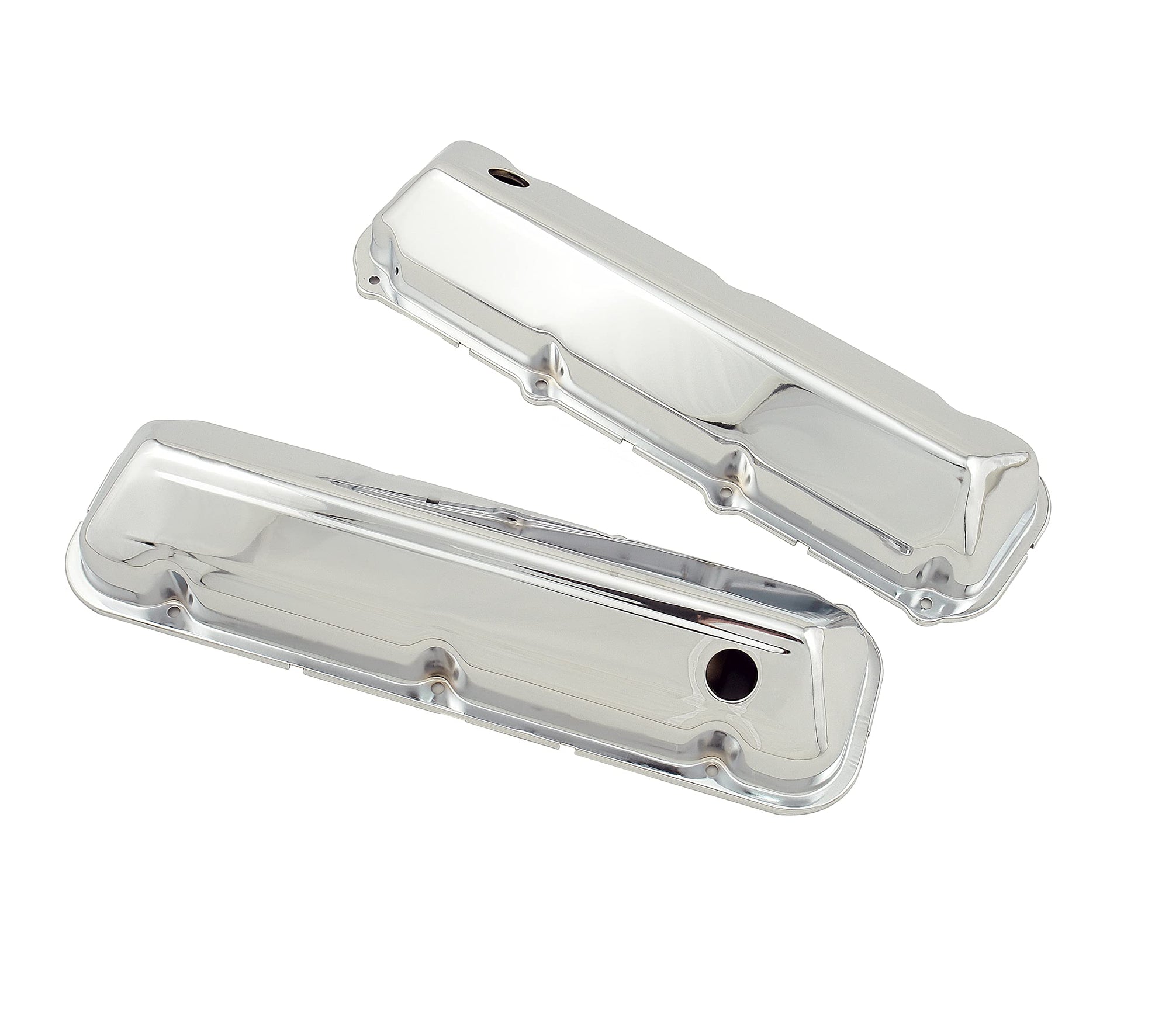Chrome Valve Covers Mr. Gasket 9413 with Baffle