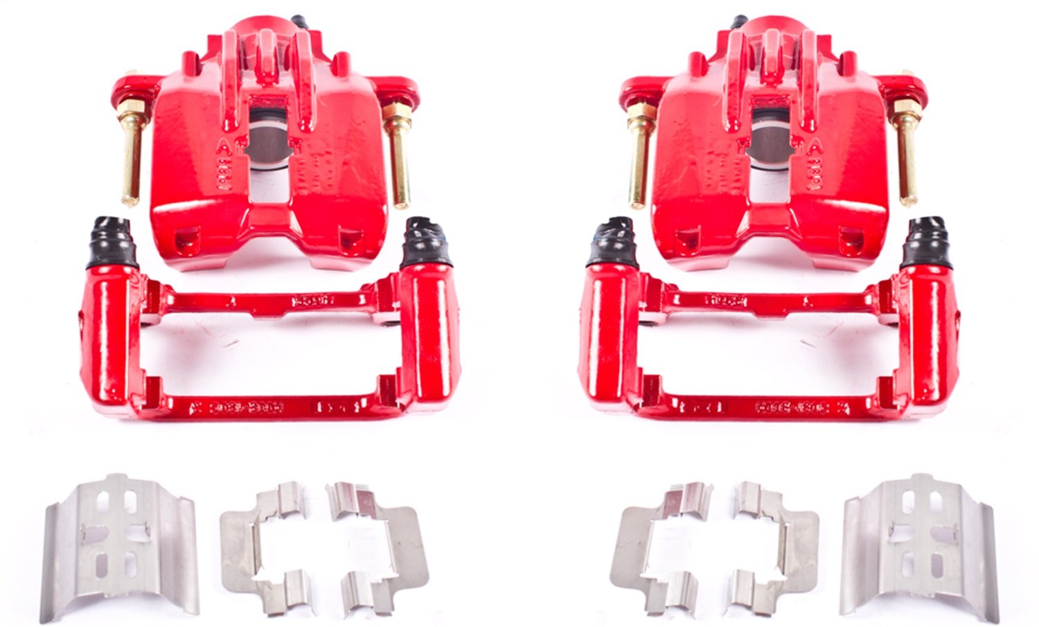 Power Stop Pair of High-Temp Red Powder Coated Rear Calipers for Cadillac XLR 2004-2009, Chevrolet Corvette 1997-2013 [Model Specific]