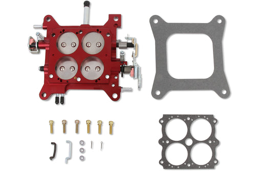 12-850QFT Quick Fuel Billet Throttle Body Assembly 1-3/4 in. Red with Stainless Steel Plates 12-850