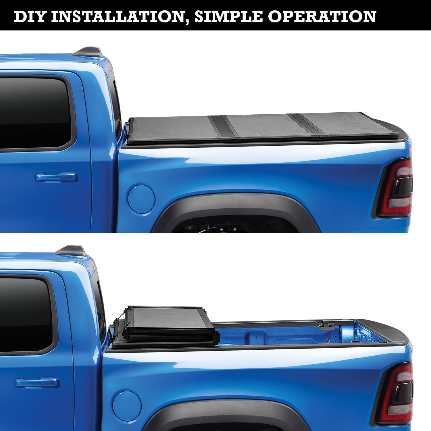 Extang RealTruck Solid Fold ALX Hard Folding Truck Bed Tonneau Cover | 88427 | Fits 2019 - 2025 Dodge Ram 1500 w/ and w/o Multi-Function (Split) Tailgate 5' 7" Bed (67.4")