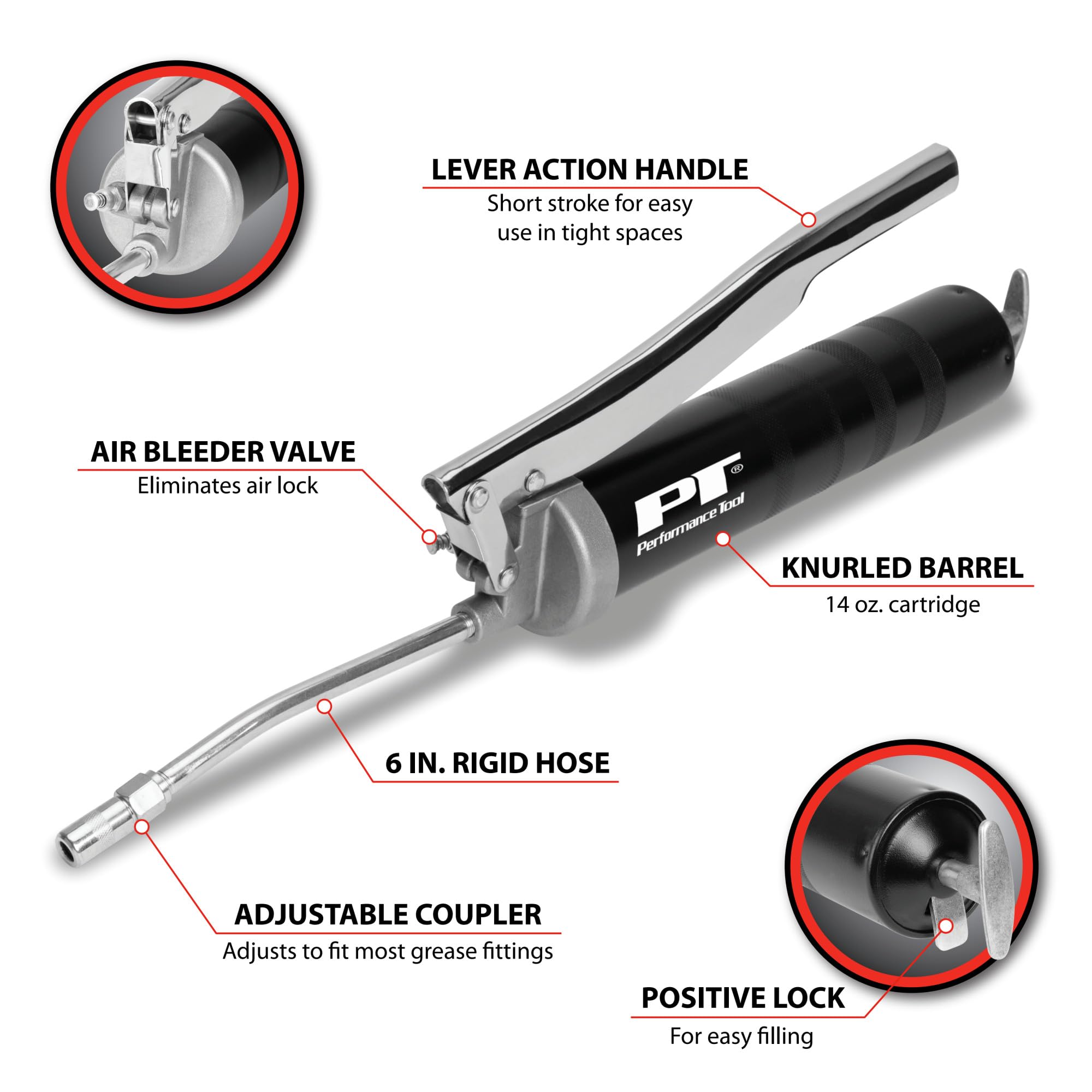 W54201 Performance Tool Lever Action Grease Gun