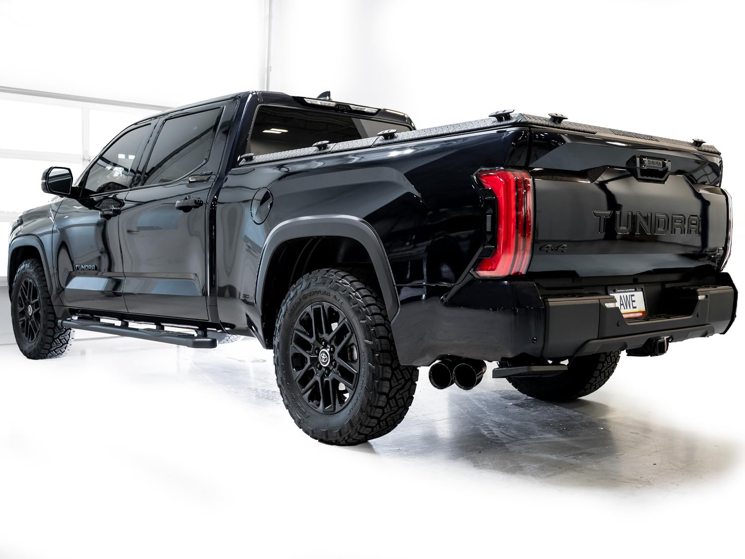 0FG AWE Tuning Exhaust for 3rd Gen Toyota Tundra - Dual Diamond Black Tips