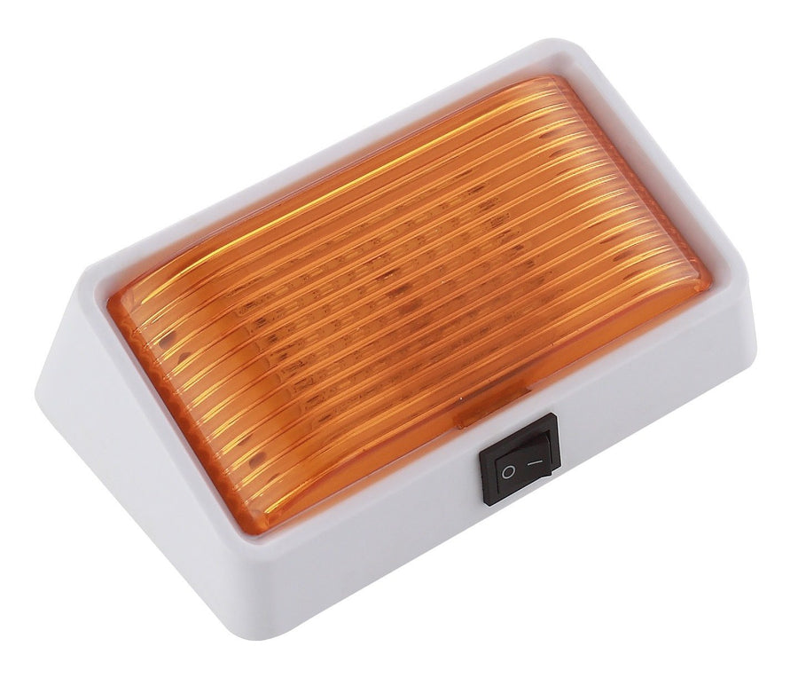 Long Life Green LED RV Porch Lights (Rectangle with on/Off Switch, White)