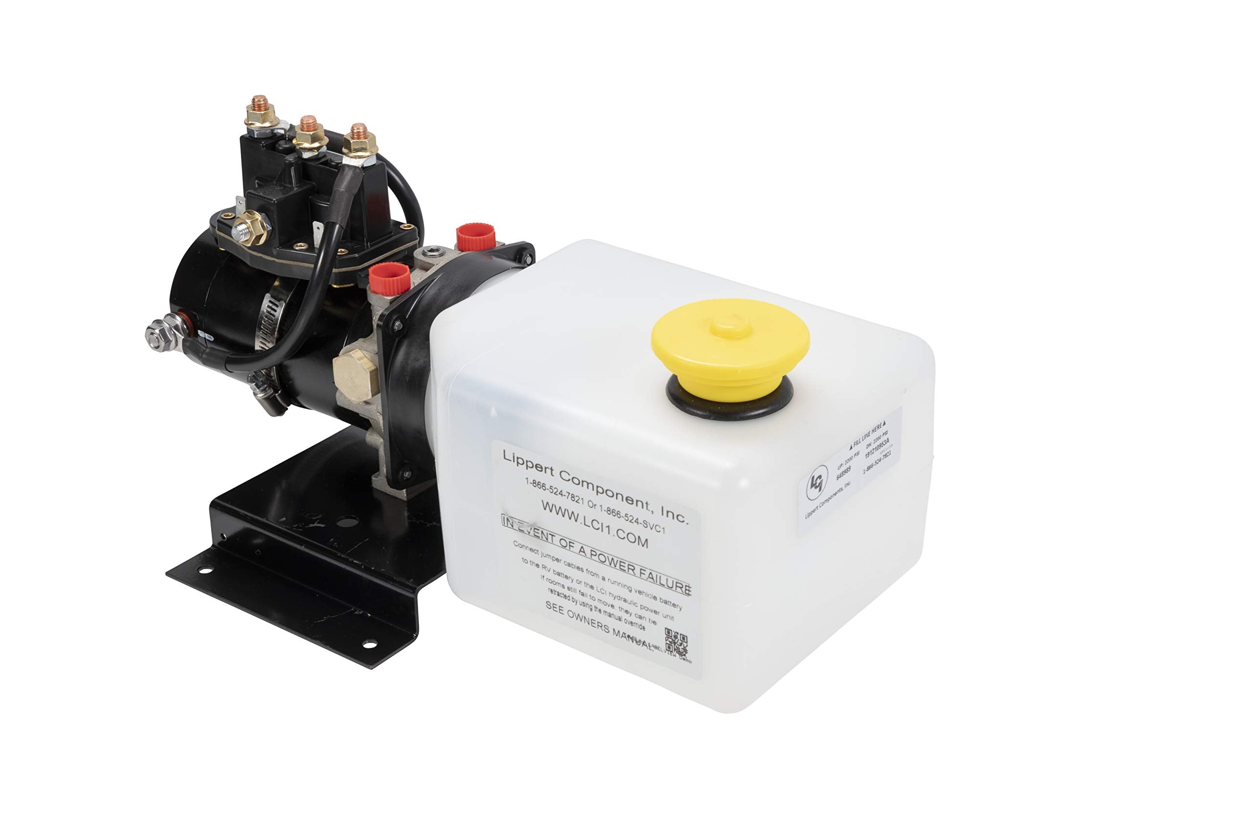 Hydraulic Power Unit Lippert with 2QT Pump Reservoir Kit - 141111, WHITE,BLACK (Cap color may vary)